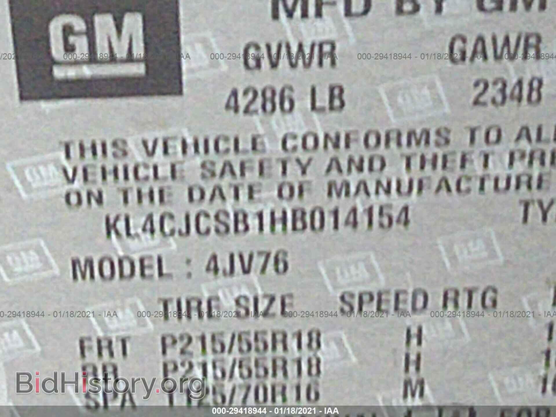 2017 BUICK ENCORE - VIN: KL4CJCSB1HB014154 - Фото 9