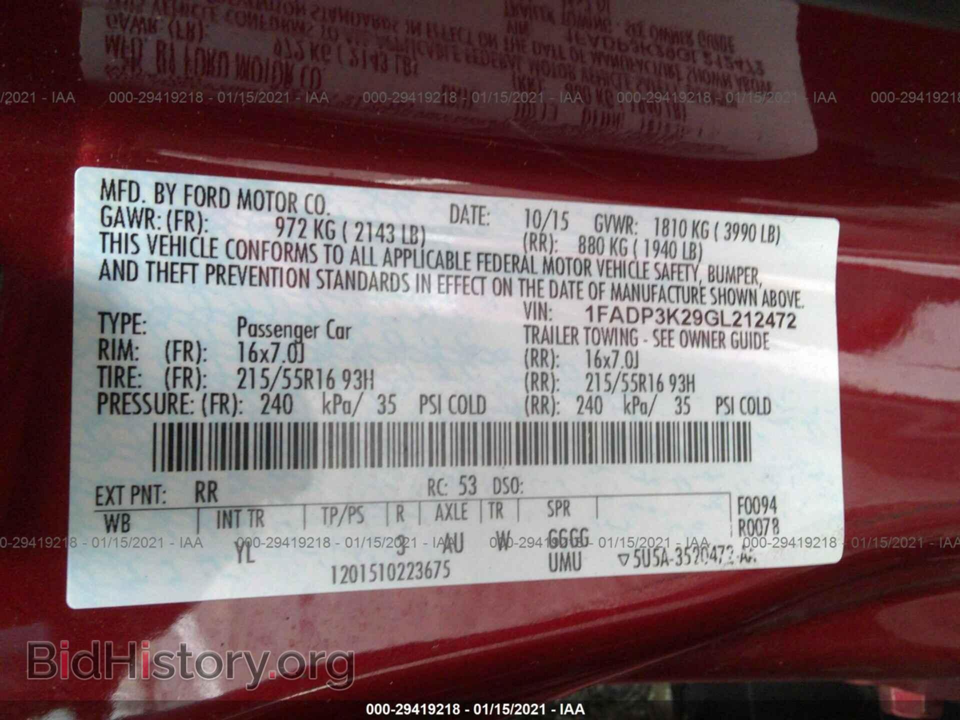 2016 FORD FOCUS - VIN: 1FADP3K29GL212472 - Фото 9