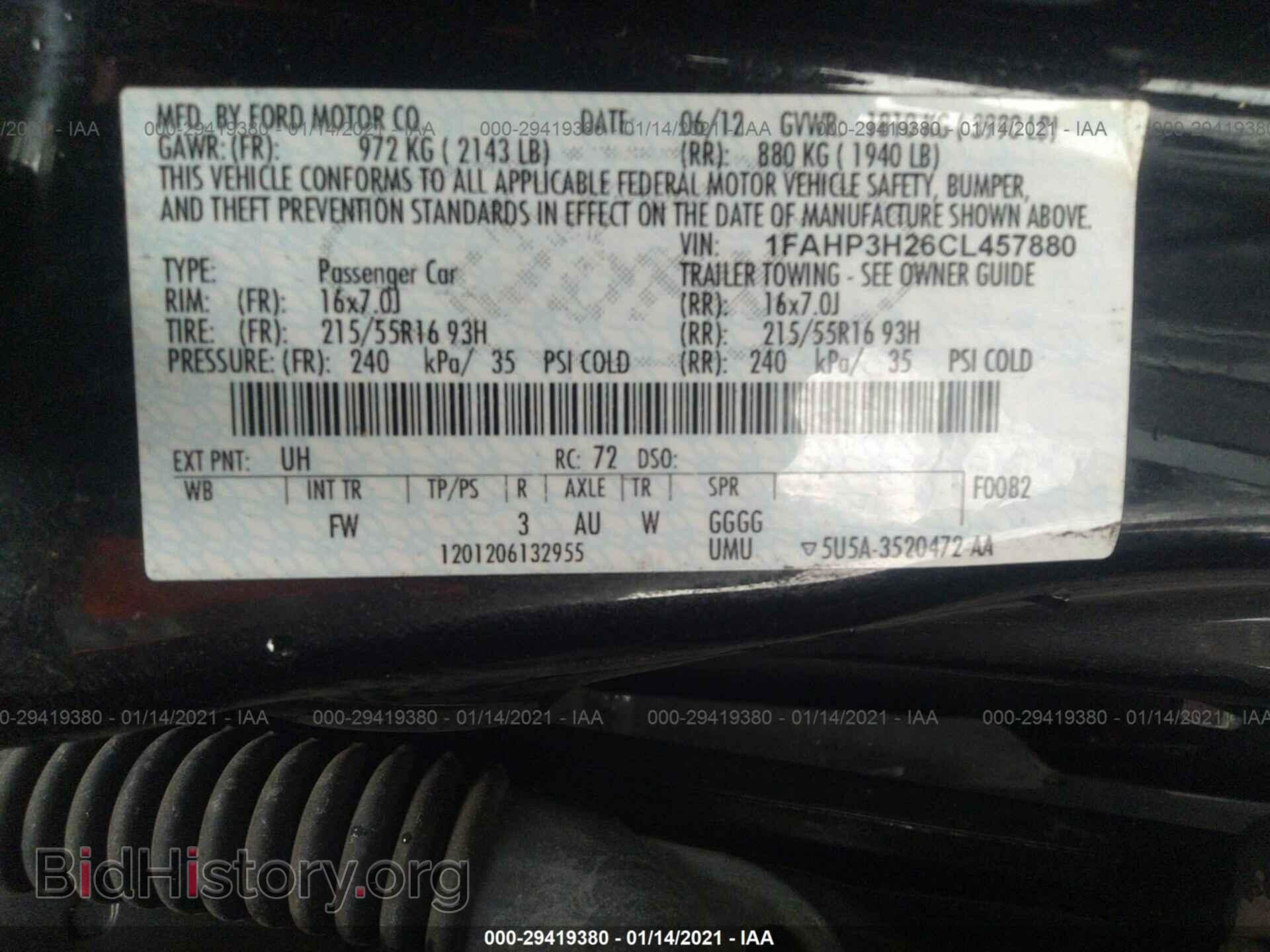 2012 FORD FOCUS - VIN: 1FAHP3H26CL457880 - Фото 9