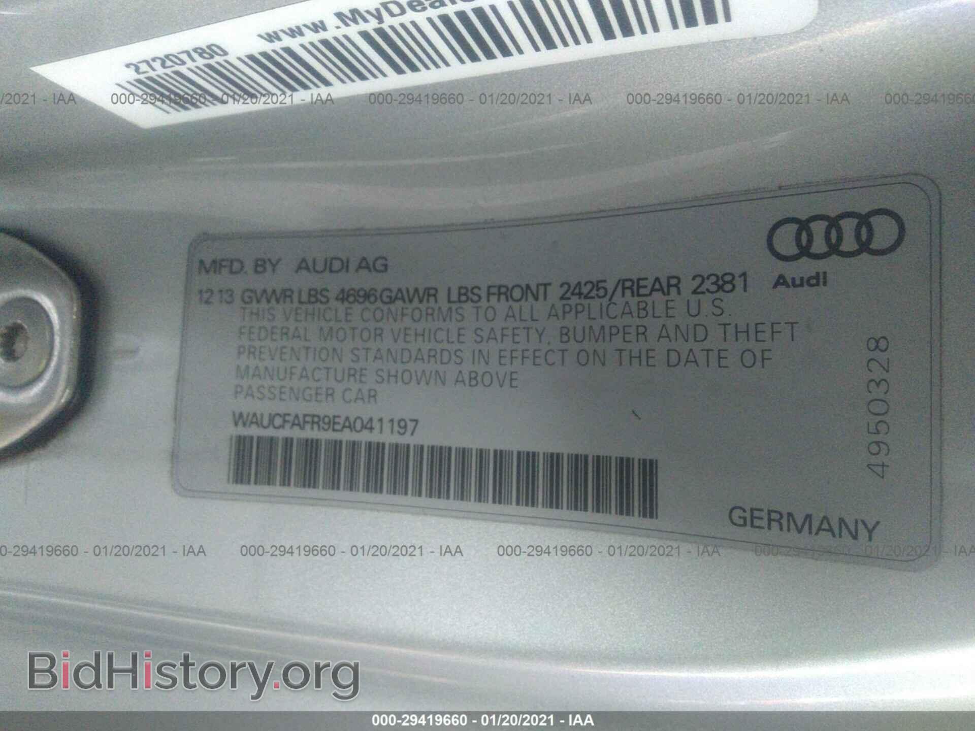 2014 AUDI A5 - VIN: WAUCFAFR9EA041197 - Photo 9