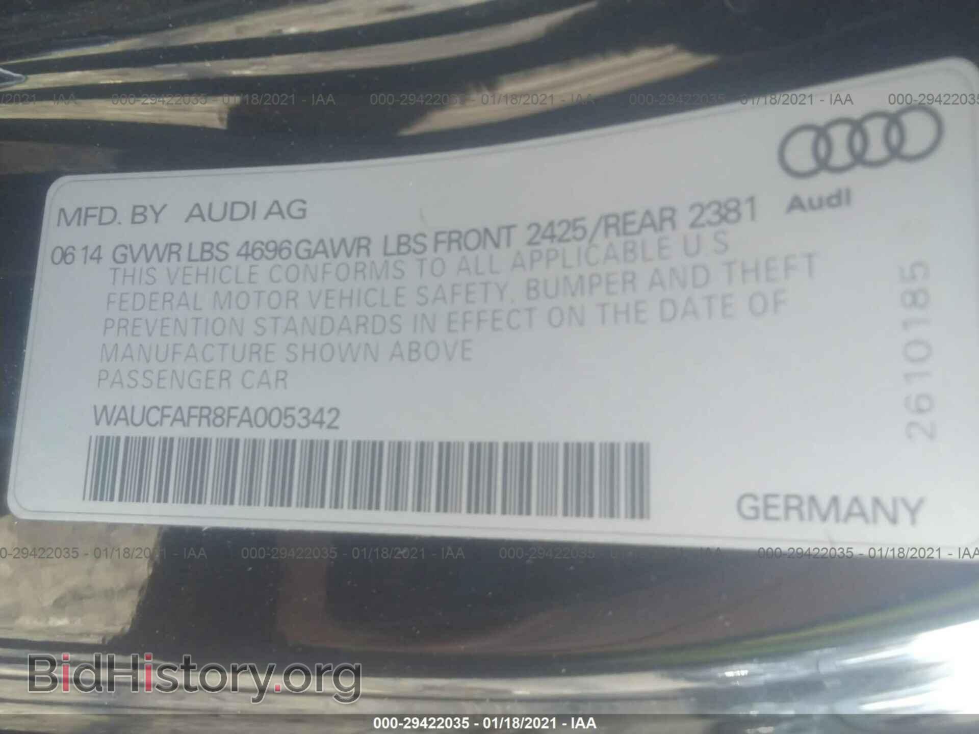 2015 AUDI A5 - VIN: WAUCFAFR8FA005342 - Photo 9