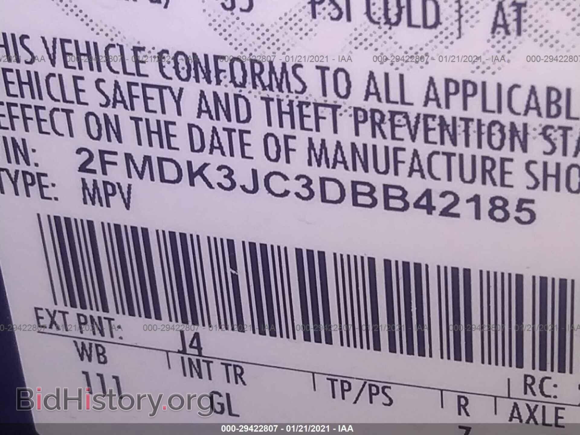 2013 FORD EDGE - VIN: 2FMDK3JC3DBB42185 - Фото 9