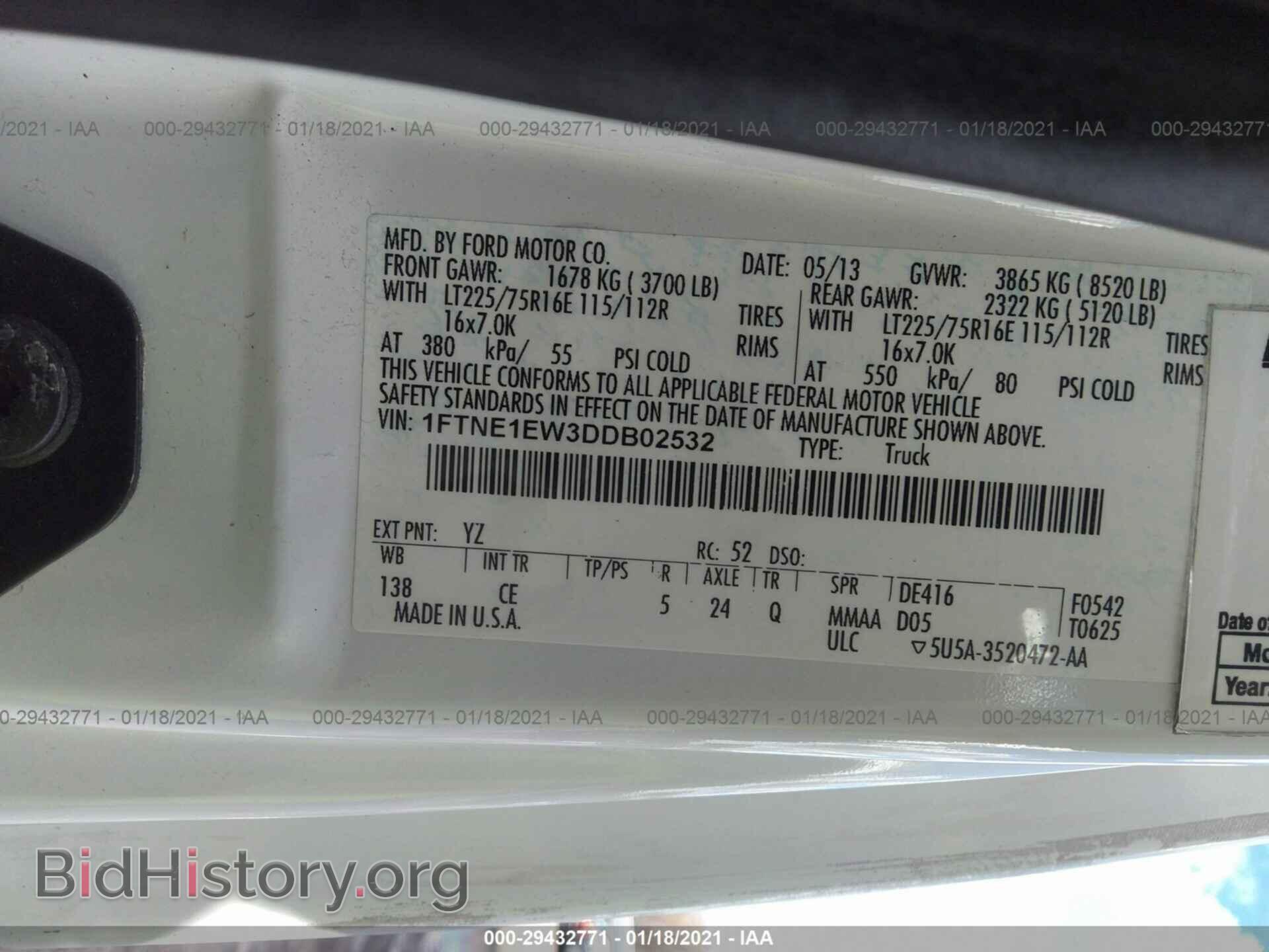 2013 FORD ECONOLINE CARGO VAN - VIN: 1FTNE1EW3DDB02532 - Фото 9