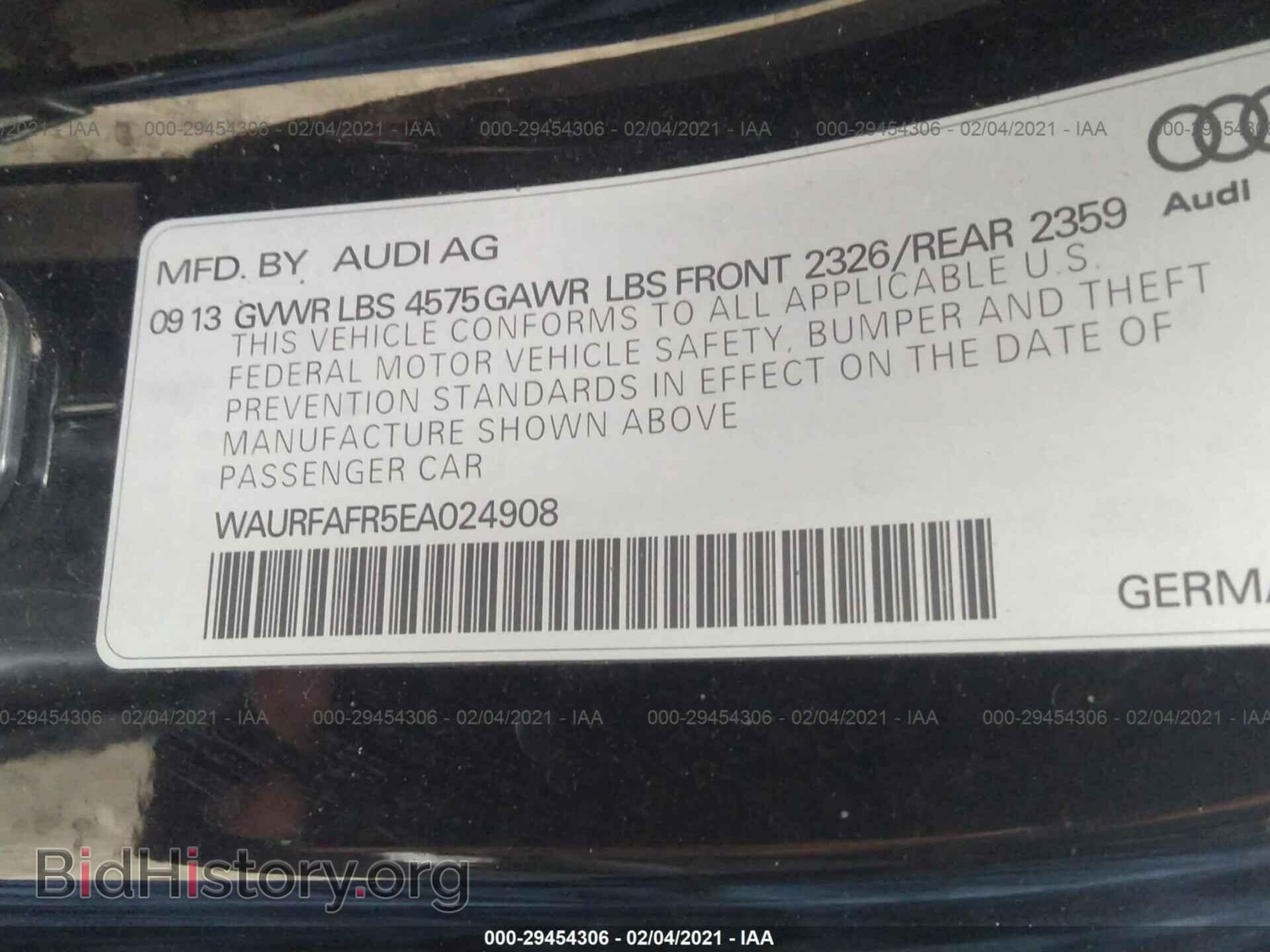 2014 AUDI A5 - VIN: WAURFAFR5EA024908 - Фото 9