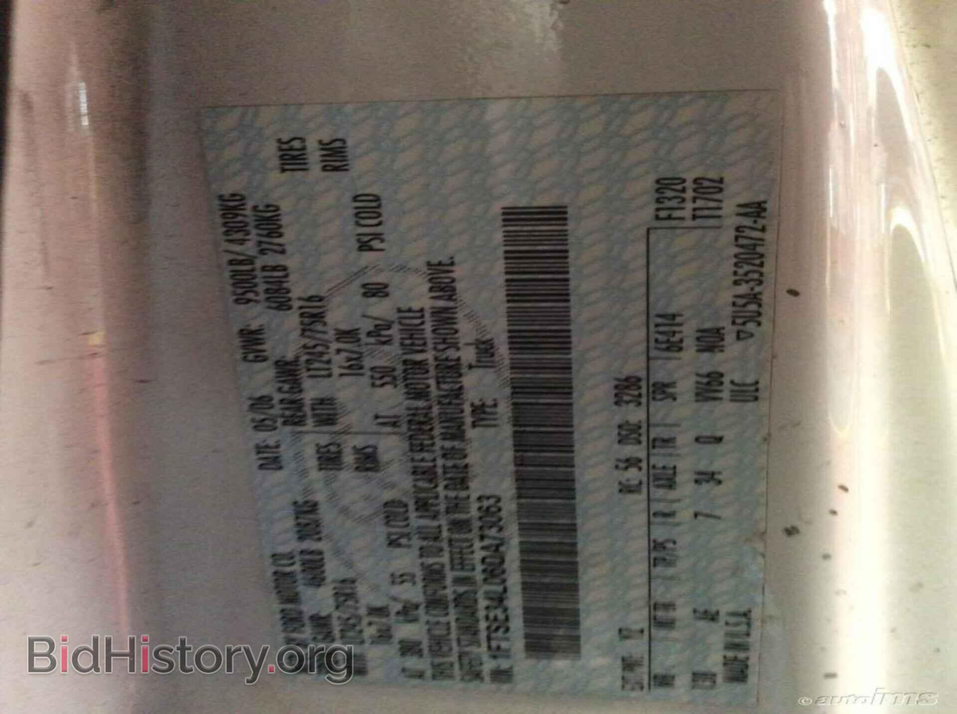 2006 FORD ECONOLINE CARGO VAN - VIN: 1FTSE34L06DA73063 - Фото 8
