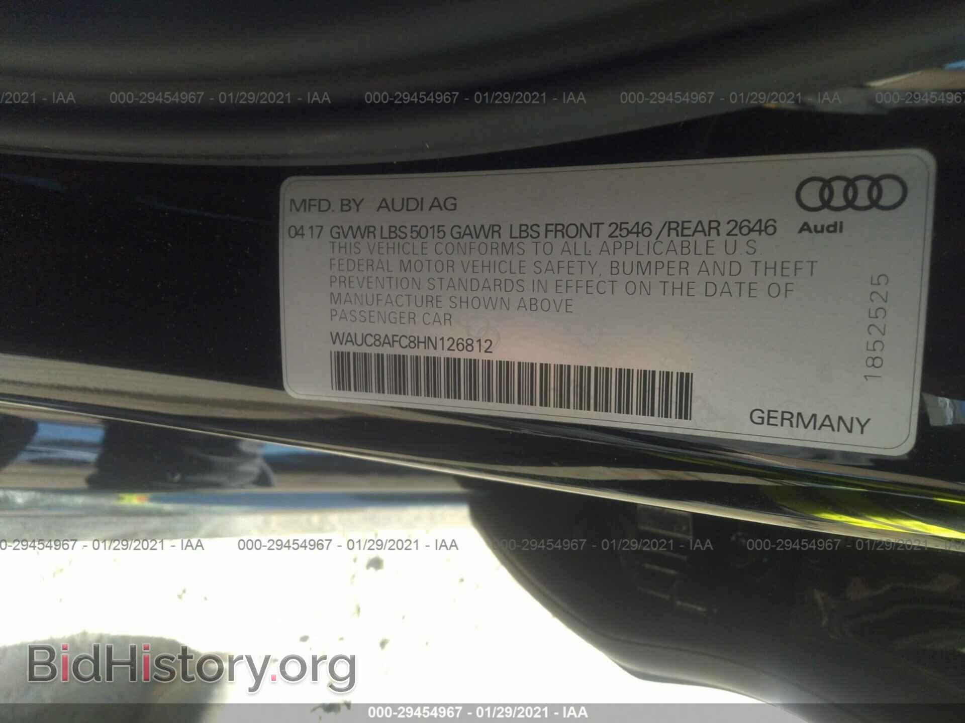 2017 AUDI A6 - VIN: WAUC8AFC8HN126812 - Фото 9