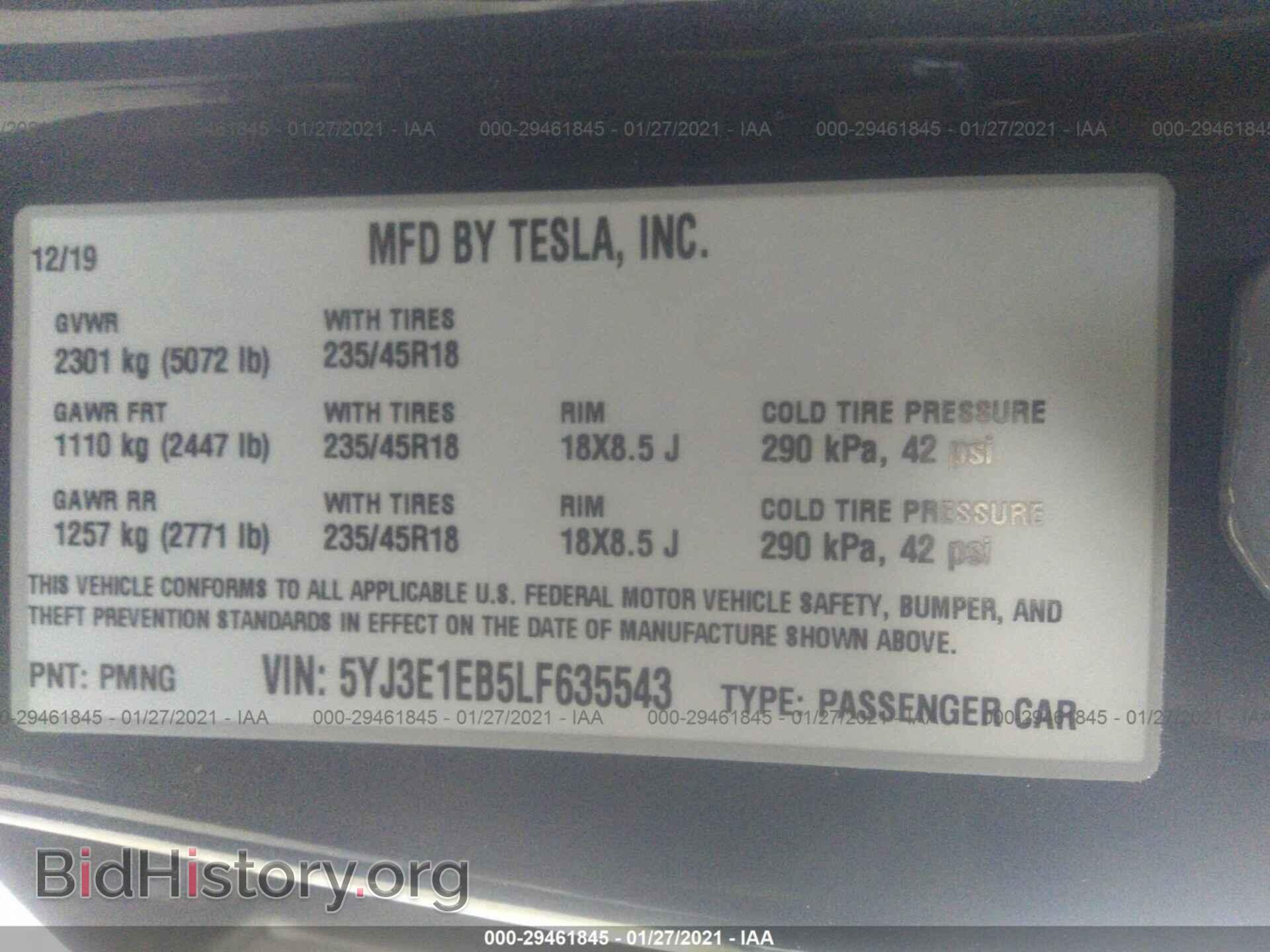 2020 TESLA MODEL 3 - VIN: 5YJ3E1EB5LF635543 - Photo 9