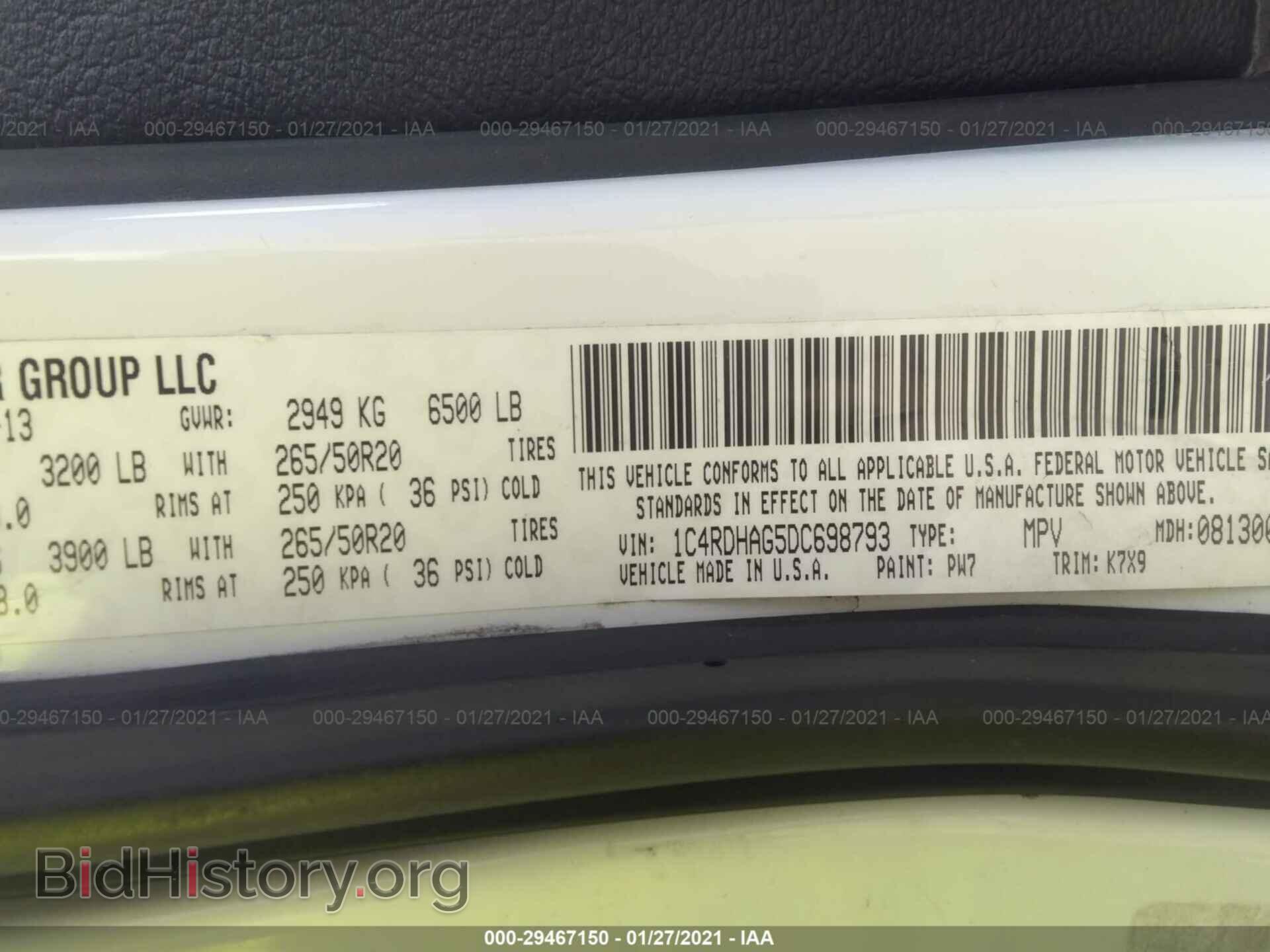 2013 DODGE DURANGO - VIN: 1C4RDHAG5DC698793 - Photo 9