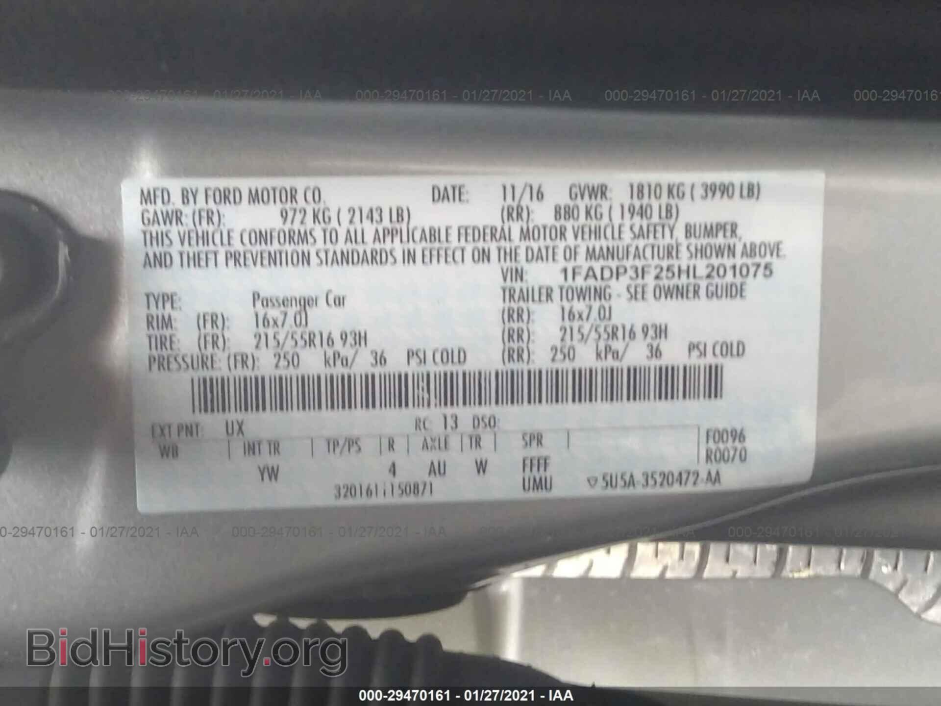 2017 FORD FOCUS - VIN: 1FADP3F25HL201075 - Фото 9