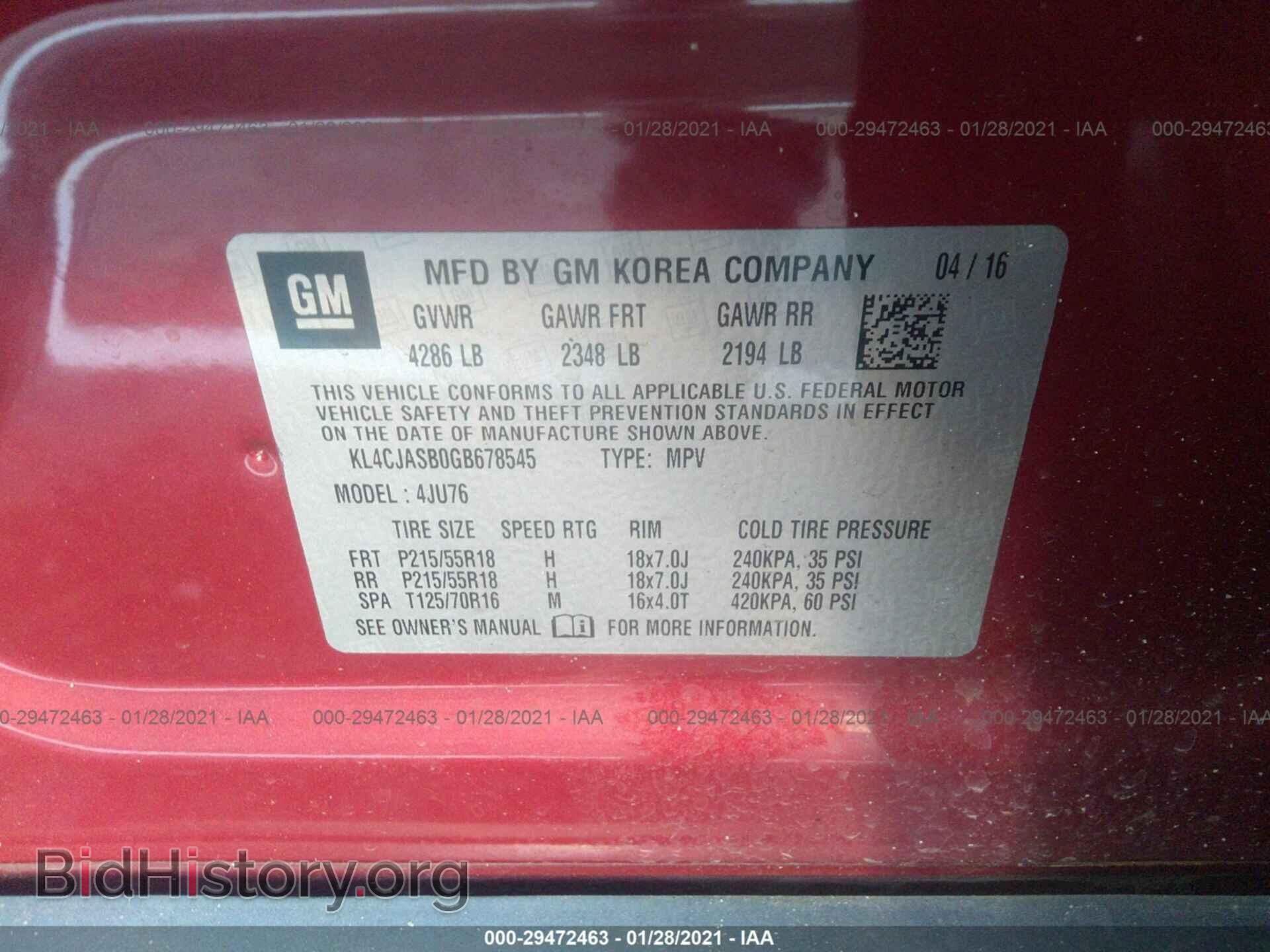 2016 BUICK ENCORE - VIN: KL4CJASB0GB678545 - Photo 9