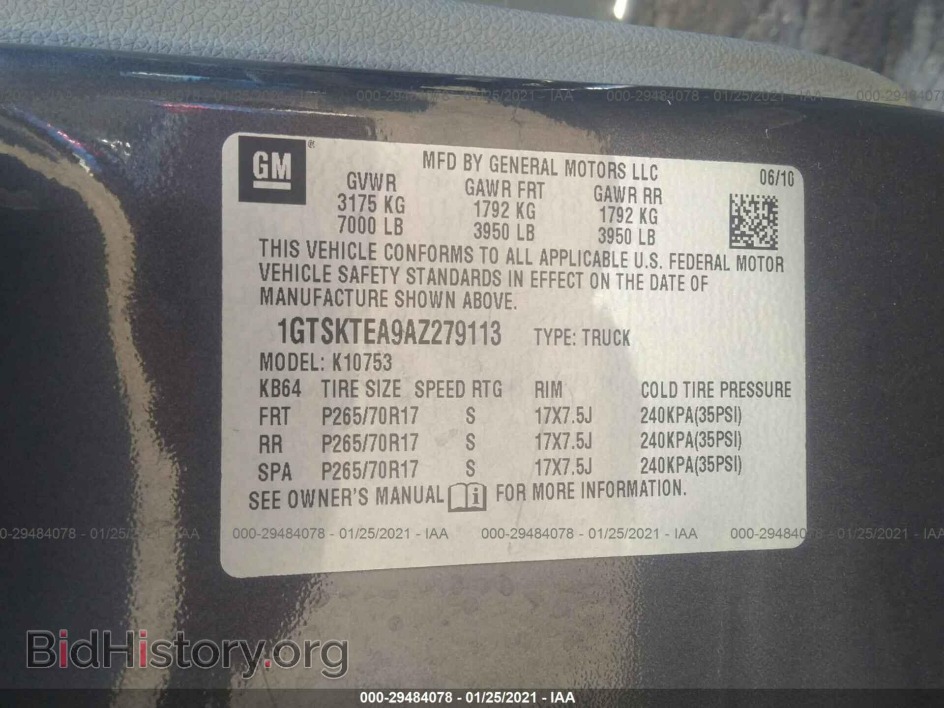 2010 GMC SIERRA 1500 - VIN: 1GTSKTEA9AZ279113 - Фото 9