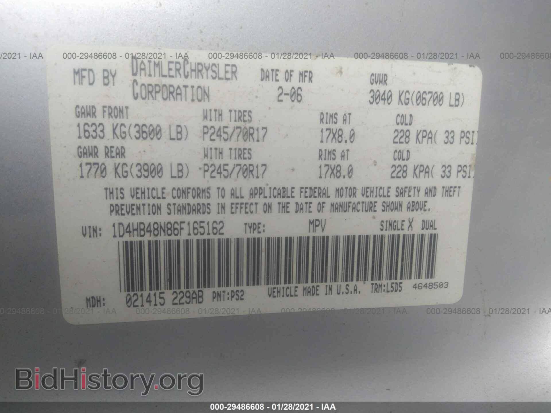 2006 DODGE DURANGO - VIN: 1D4HB48N86F165162 - Фото 9