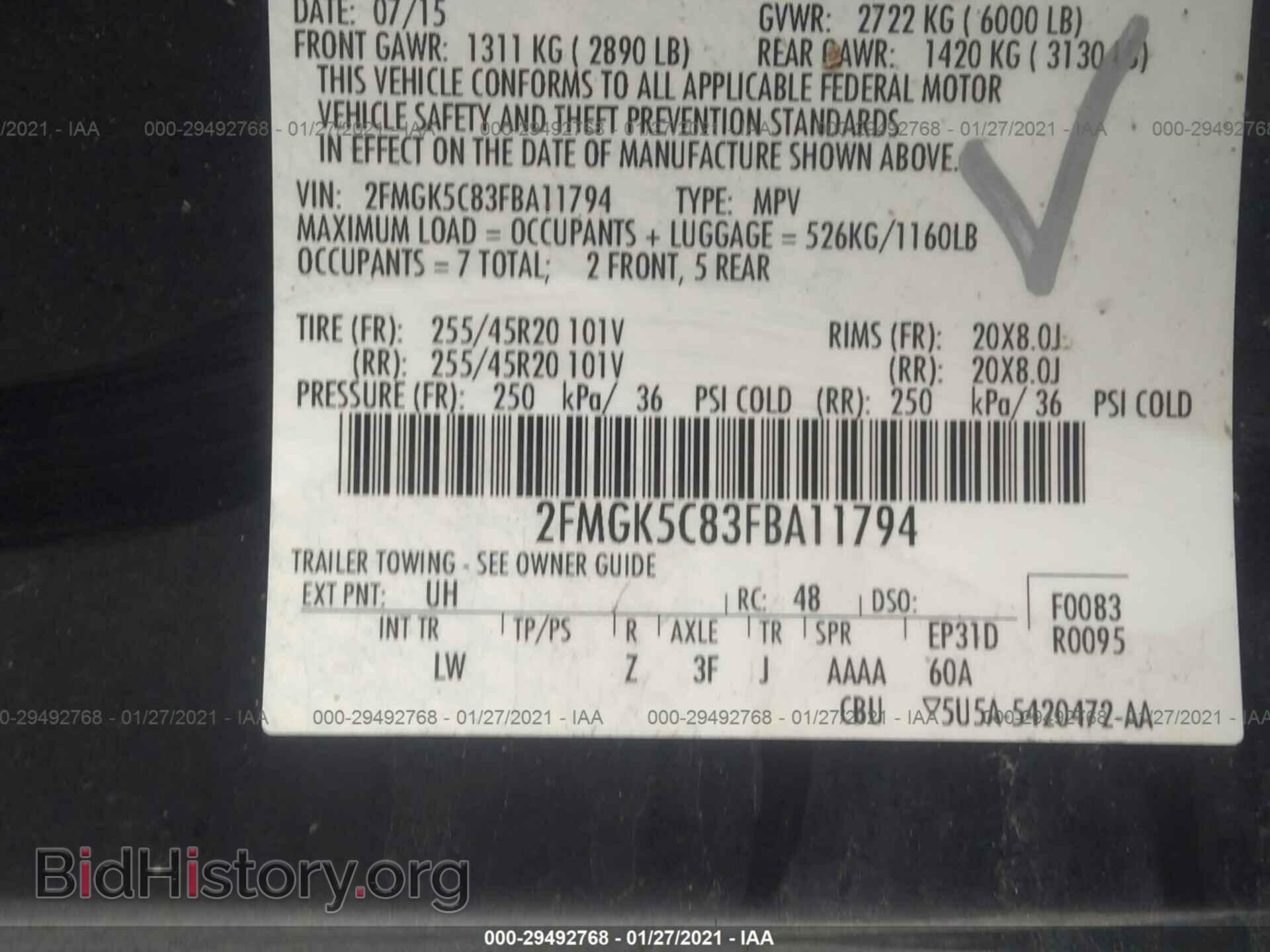 2015 FORD FLEX - VIN: 2FMGK5C83FBA11794 - Фото 9