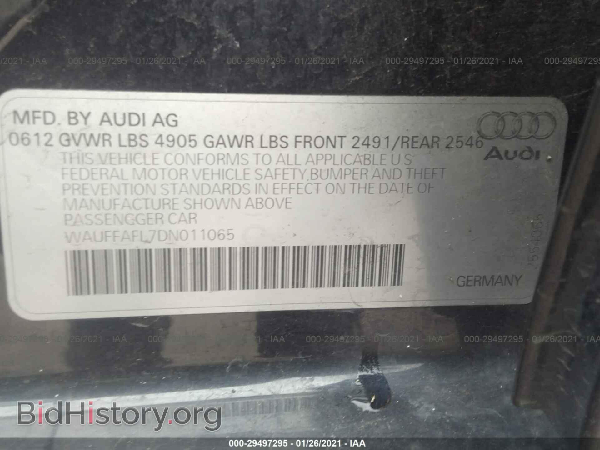 2013 AUDI A4 - VIN: WAUFFAFL7DN011065 - Фото 9