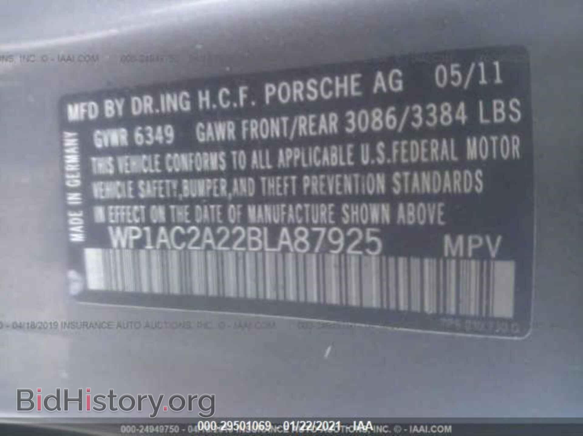 2011 PORSCHE CAYENNE - VIN: WP1AC2A22BLA87925 - Фото 9