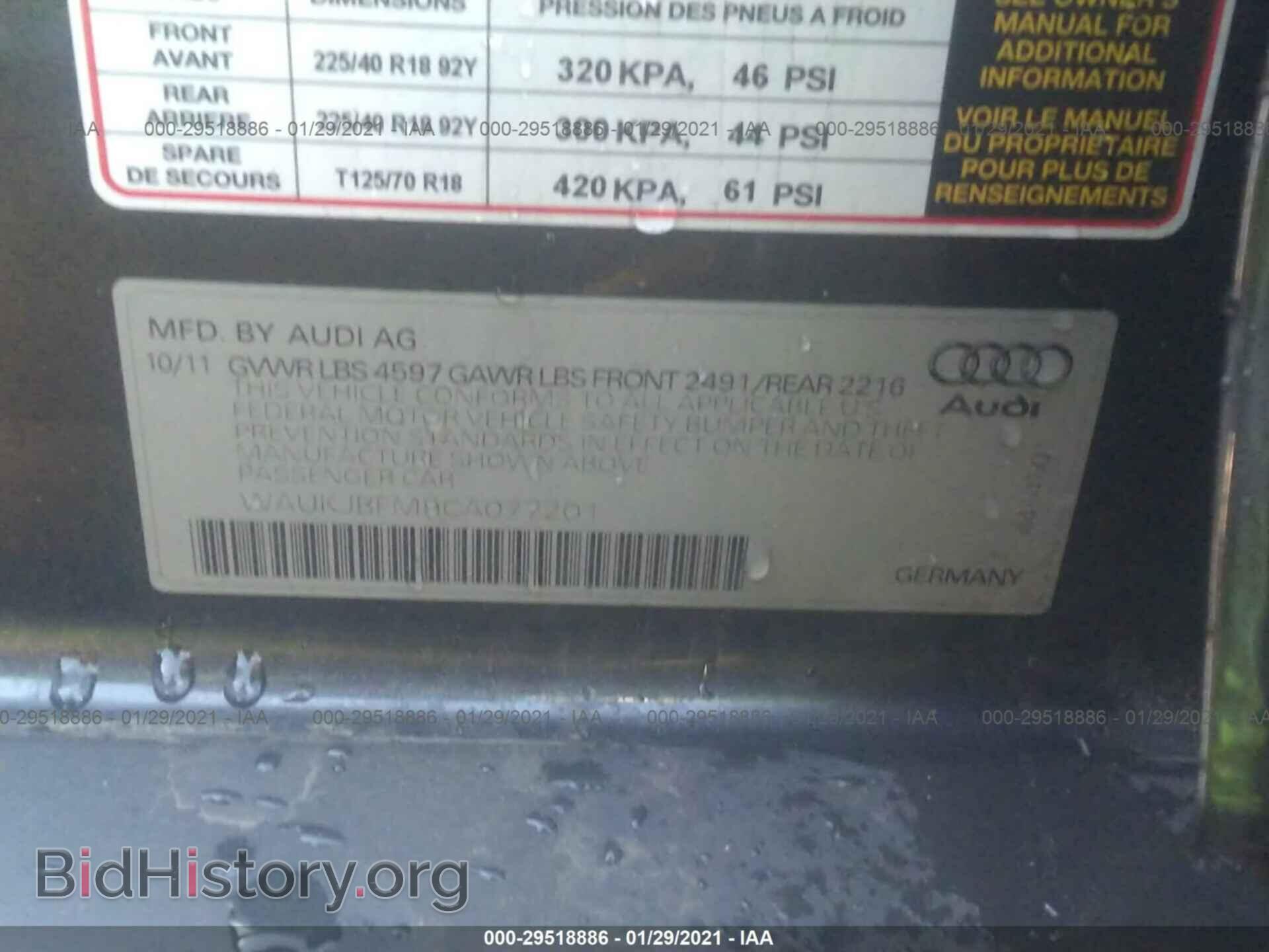 2012 AUDI A3 - VIN: WAUKJBFM9CA077201 - Фото 9