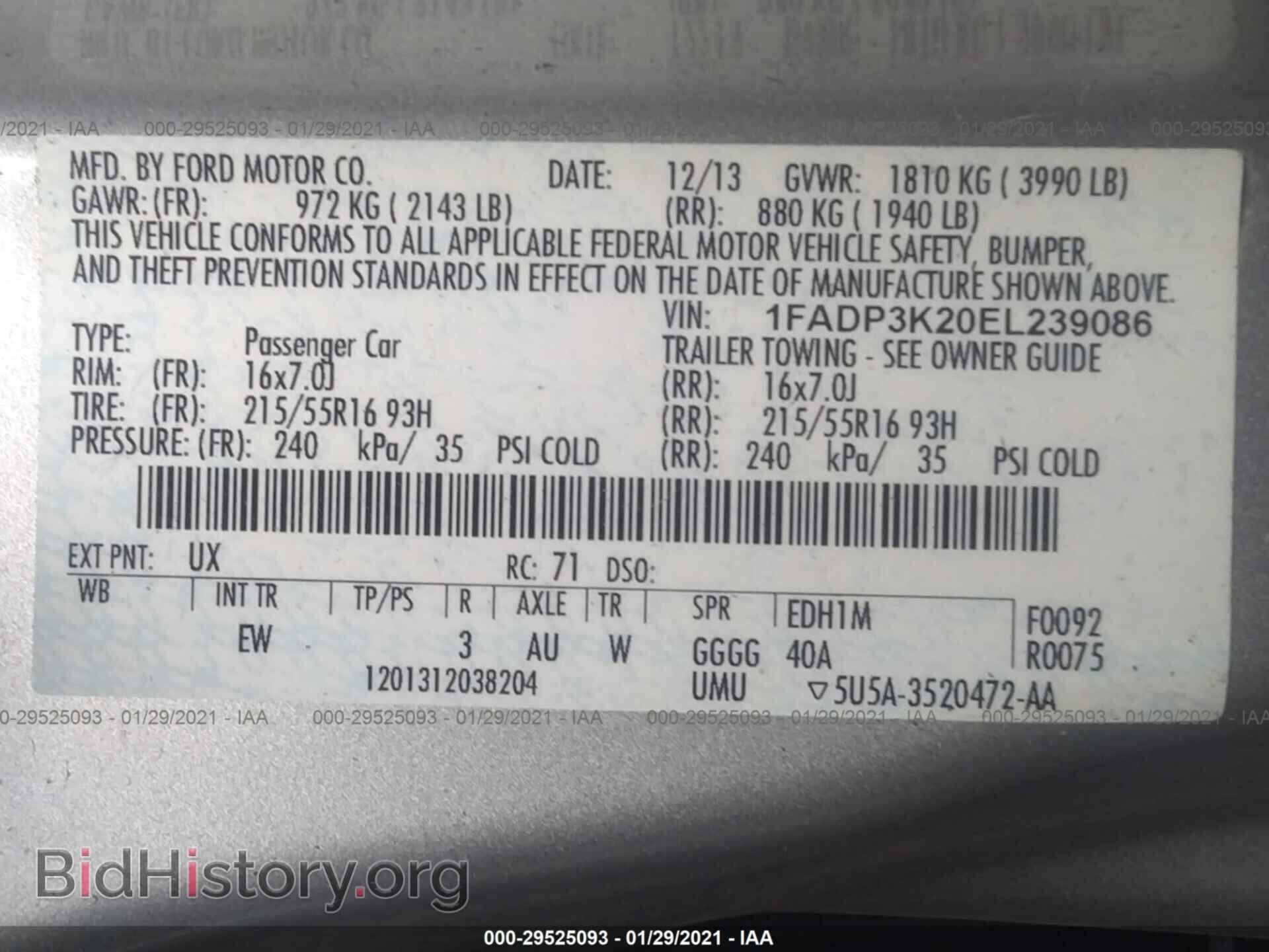 2014 FORD FOCUS - VIN: 1FADP3K20EL239086 - Photo 9