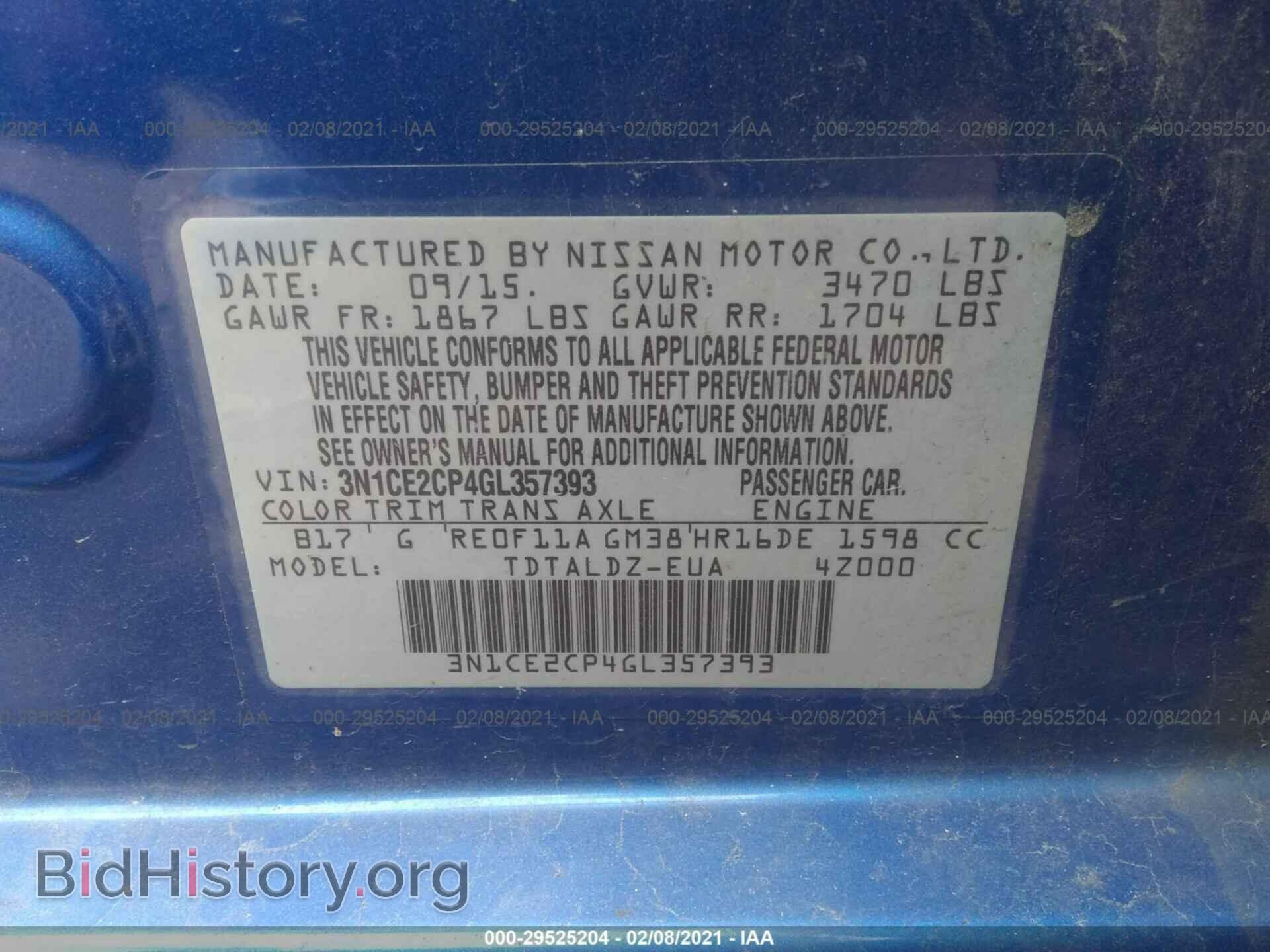 2016 NISSAN VERSA NOTE - VIN: 3N1CE2CP4GL357393 - Фото 9