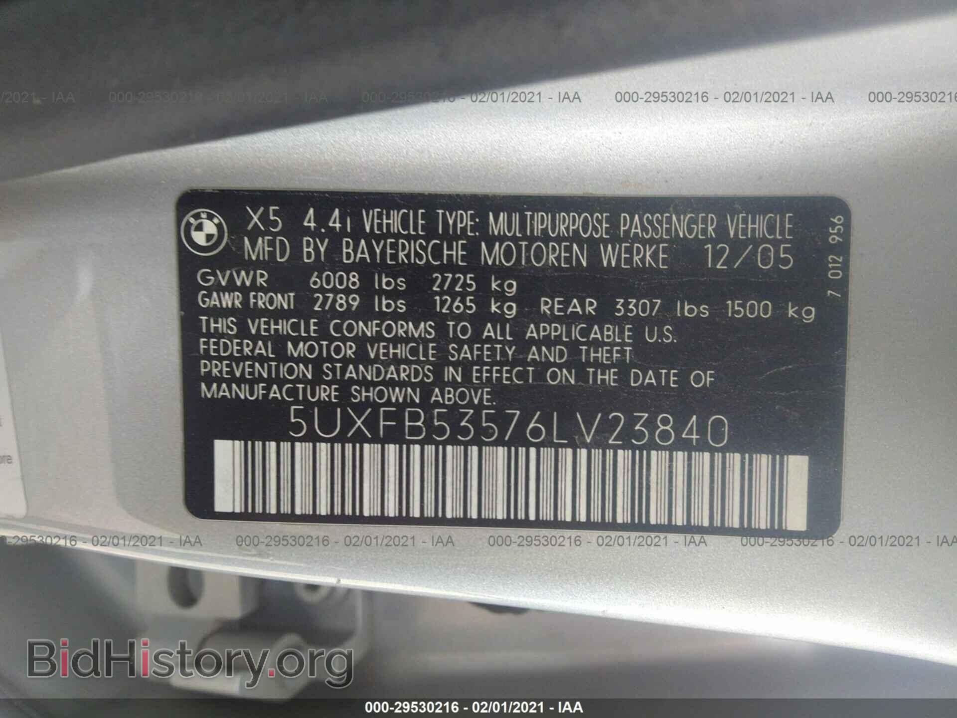 2006 BMW X5 - VIN: 5UXFB53576LV23840 - Фото 9