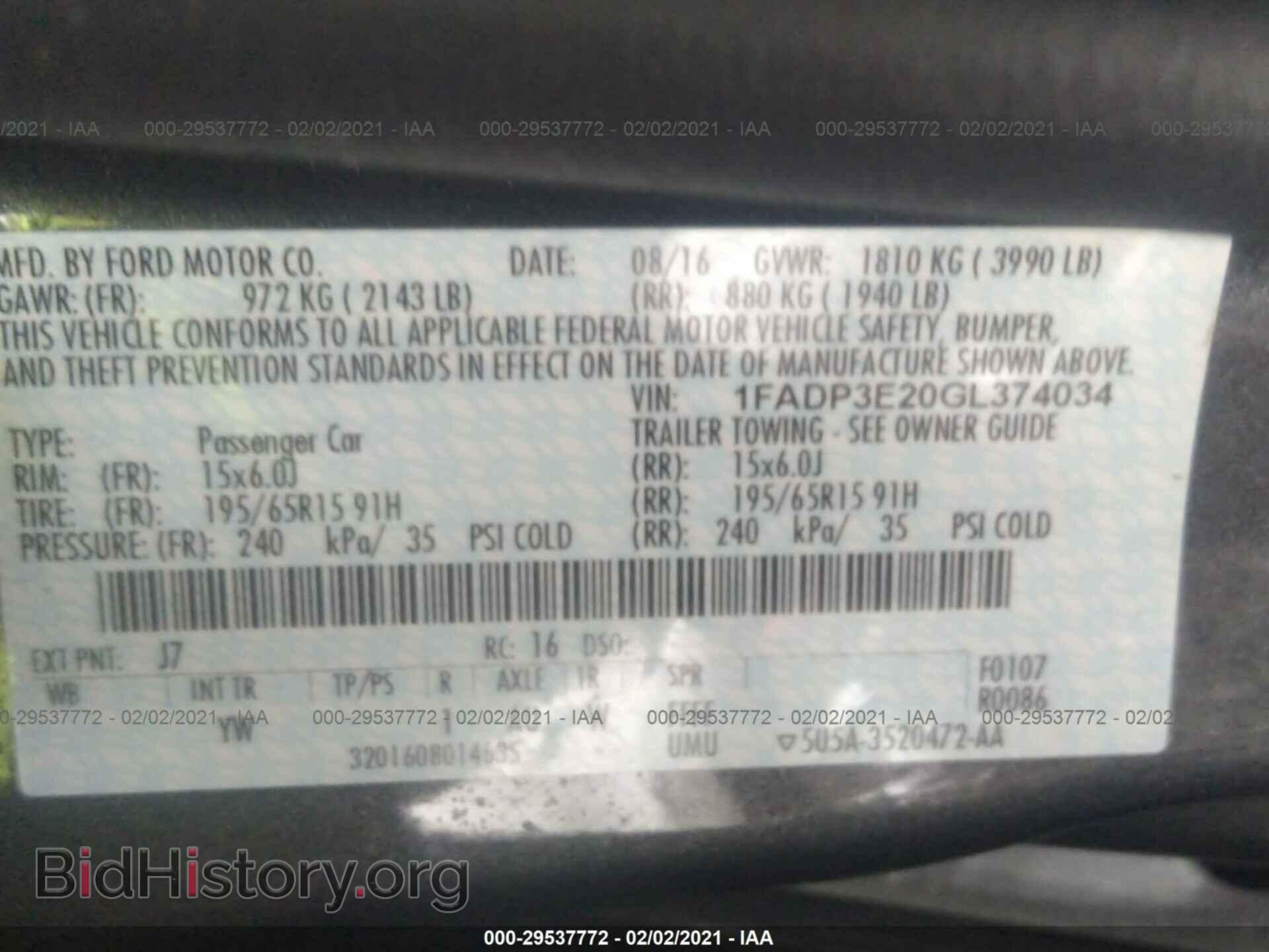 2016 FORD FOCUS - VIN: 1FADP3E20GL374034 - Фото 9