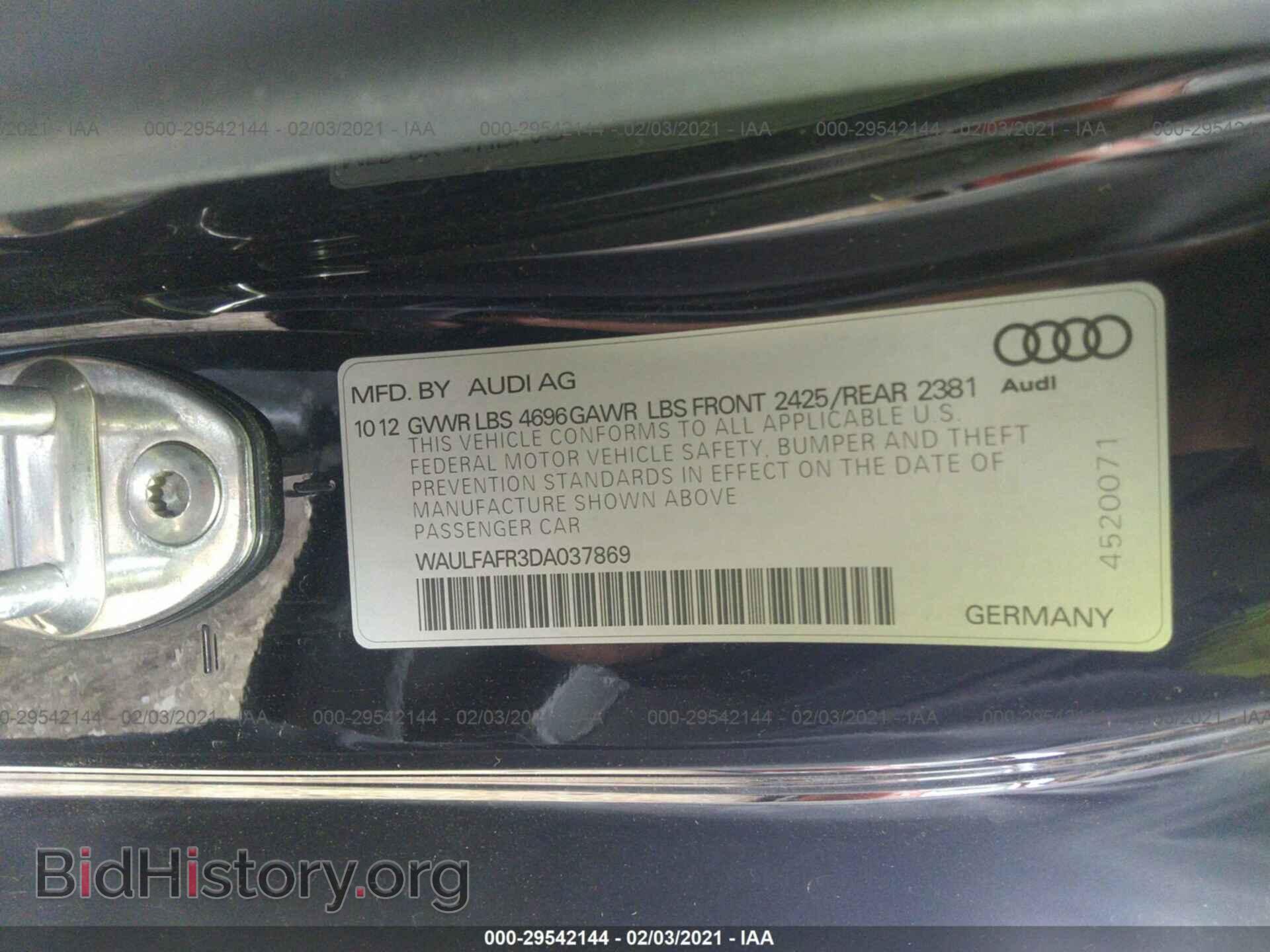 2013 AUDI A5 - VIN: WAULFAFR3DA037869 - Фото 9