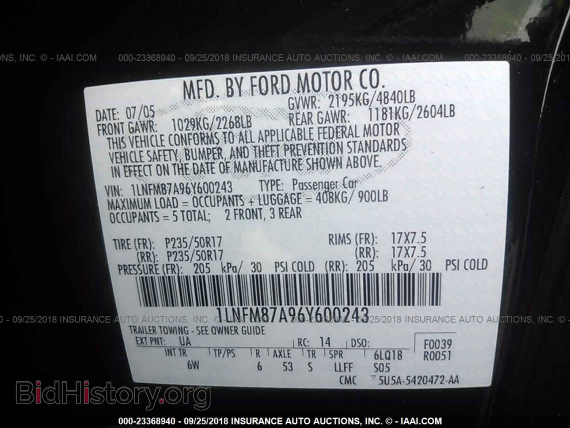 2006 LINCOLN LS - VIN: 1LNFM87A96Y600243 - Фото 9
