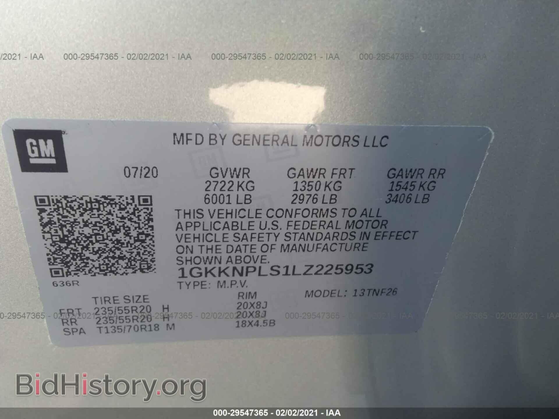 2020 GMC ACADIA - VIN: 1GKKNPLS1LZ225953 - Фото 9