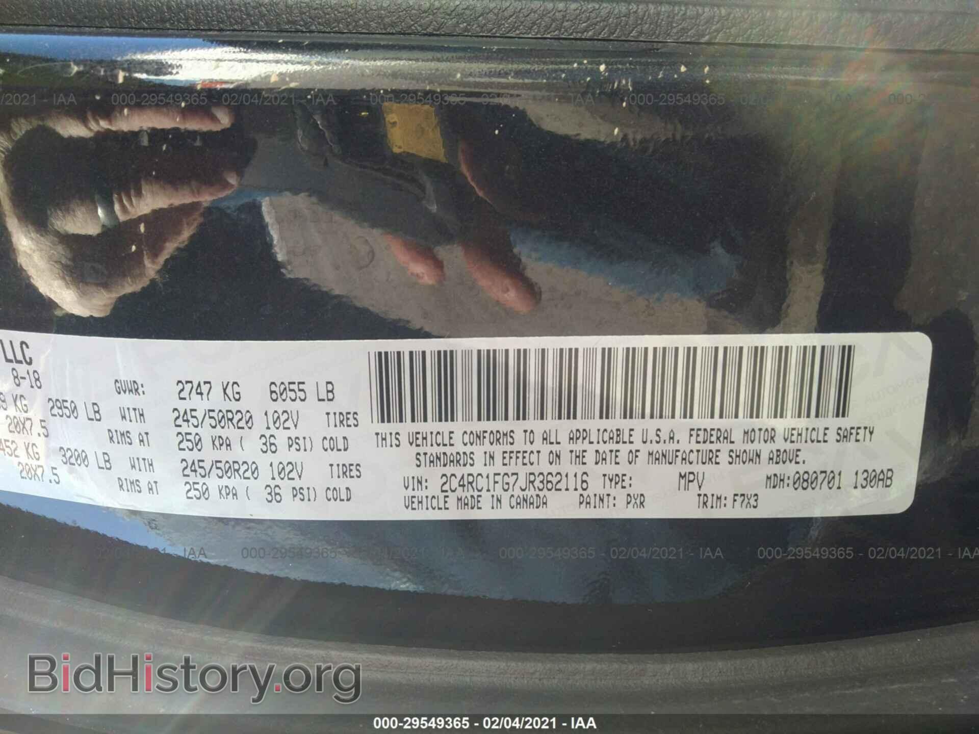 2018 CHRYSLER PACIFICA - VIN: 2C4RC1FG7JR362116 - Фото 9