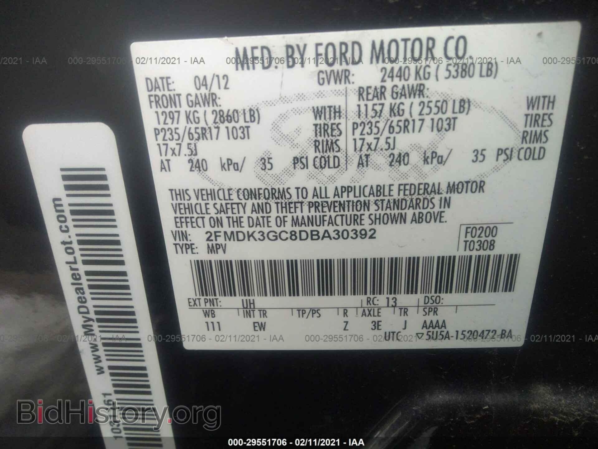 2013 FORD EDGE - VIN: 2FMDK3GC8DBA30392 - Photo 9