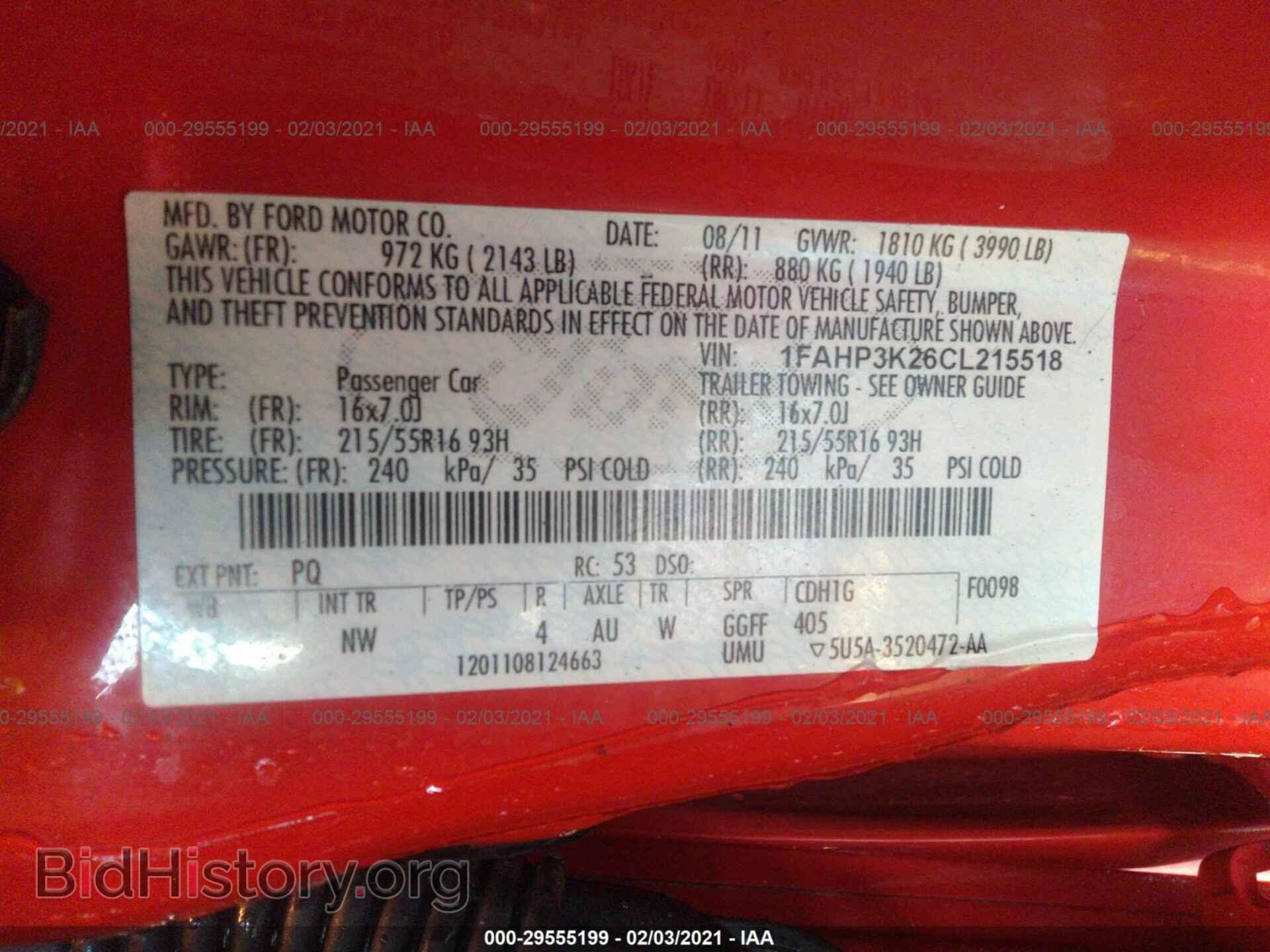 2012 FORD FOCUS - VIN: 1FAHP3K26CL215518 - Фото 9