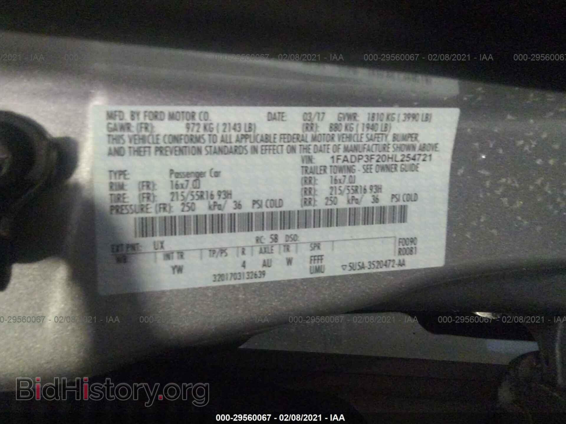 2017 FORD FOCUS - VIN: 1FADP3F20HL254721 - Фото 9