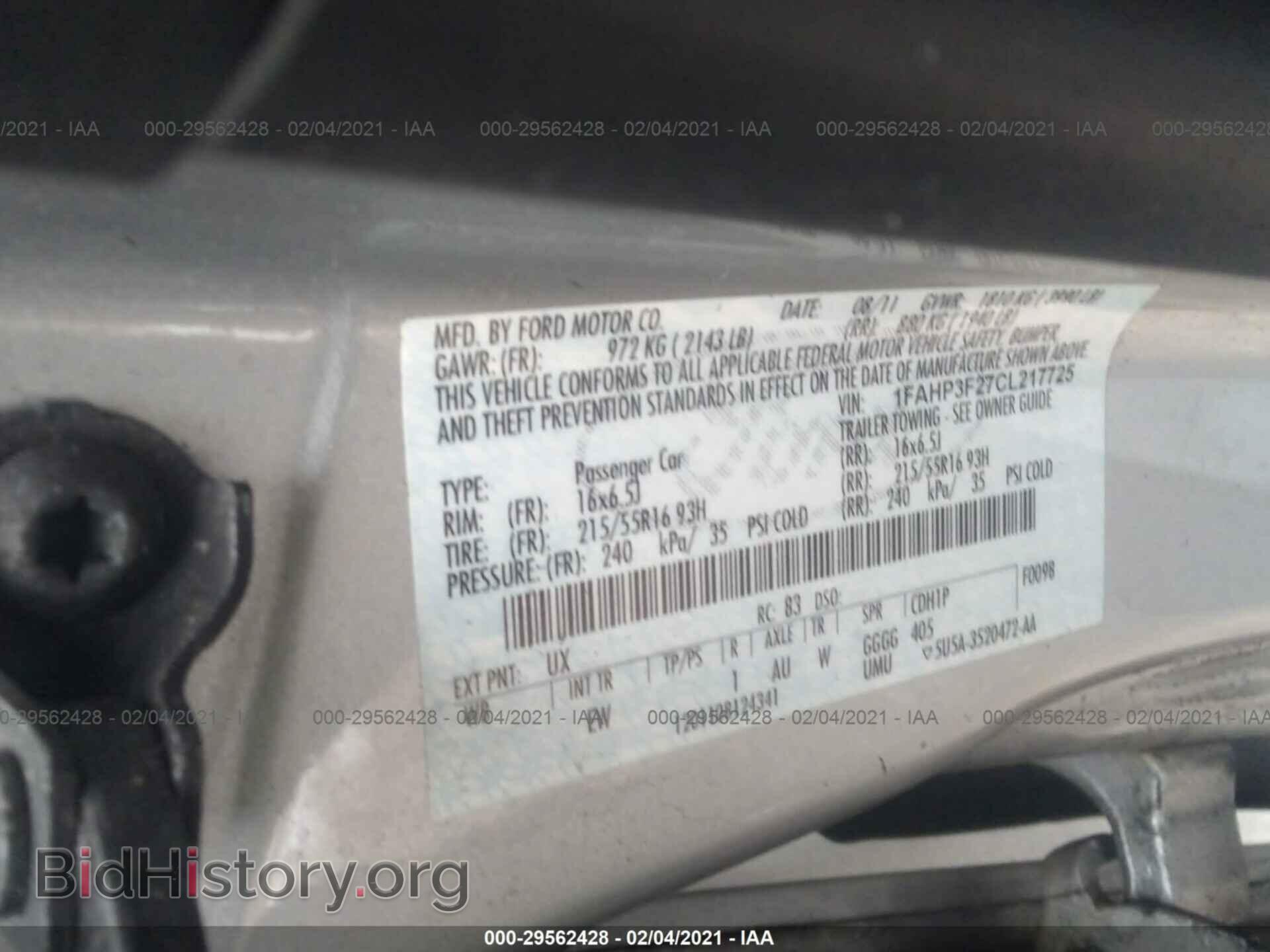 2012 FORD FOCUS - VIN: 1FAHP3F27CL217725 - Фото 9