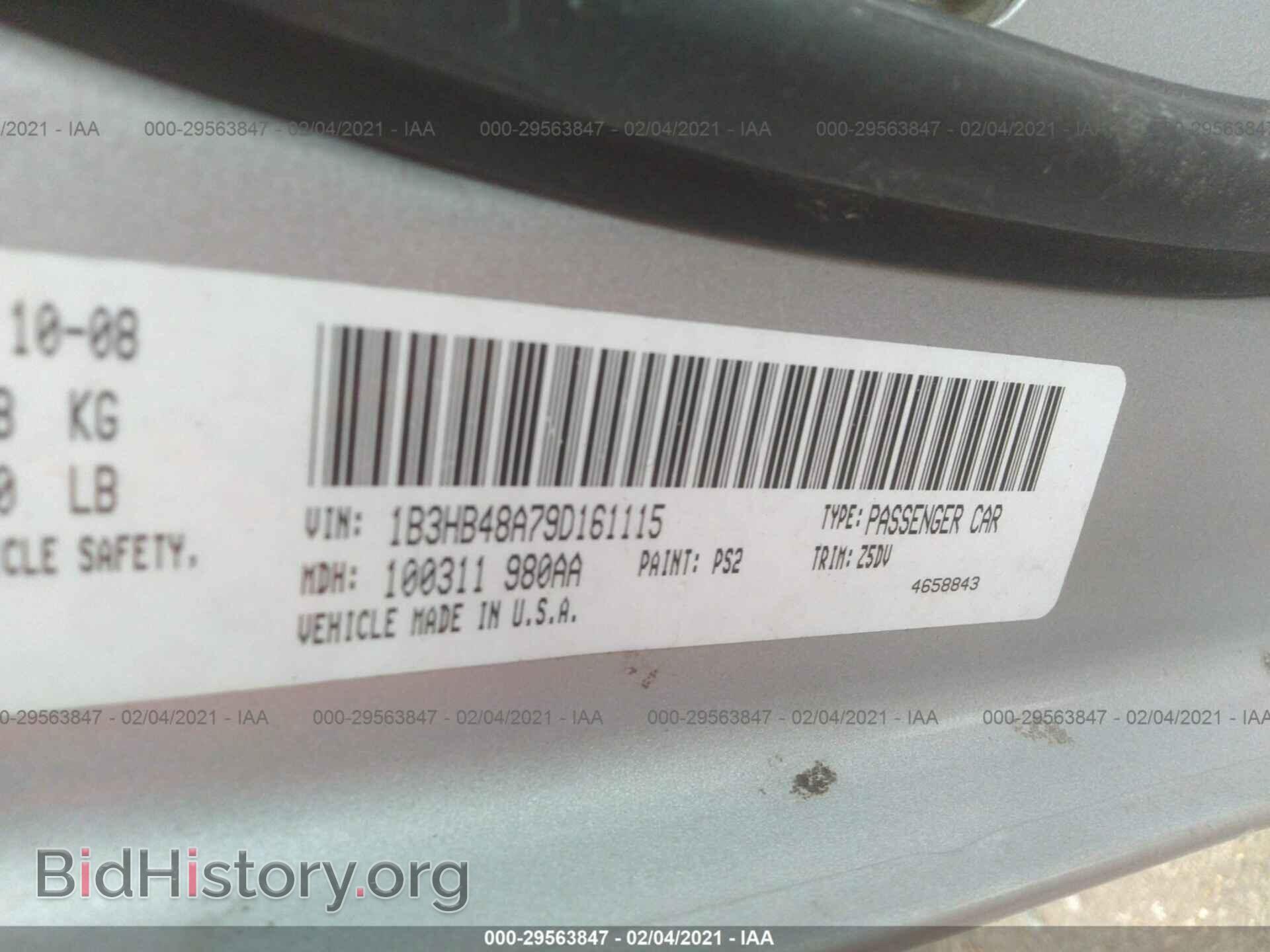 2009 DODGE CALIBER - VIN: 1B3HB48A79D161115 - Фото 9