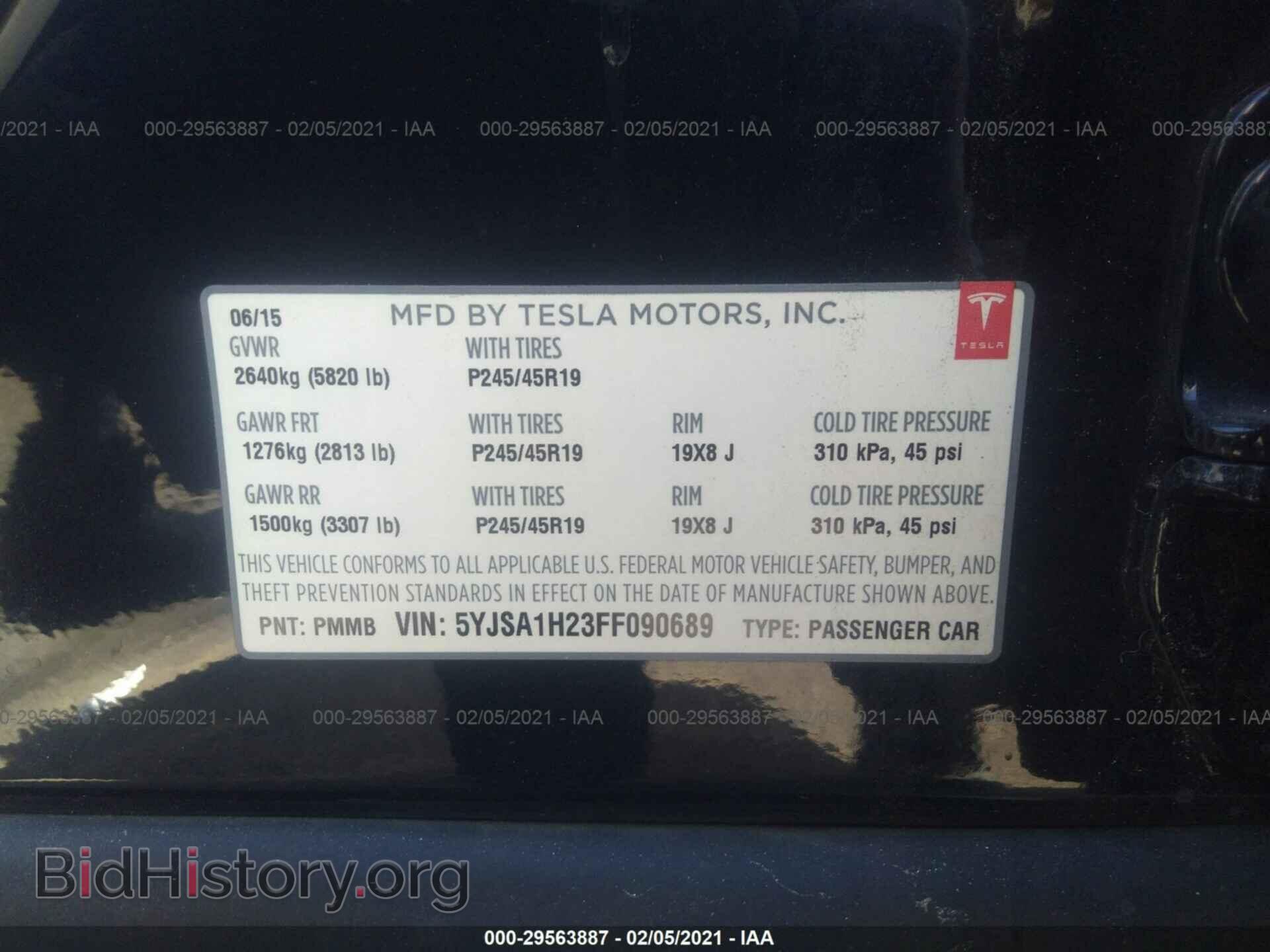 2015 TESLA MODEL S - VIN: 5YJSA1H23FF090689 - Photo 9