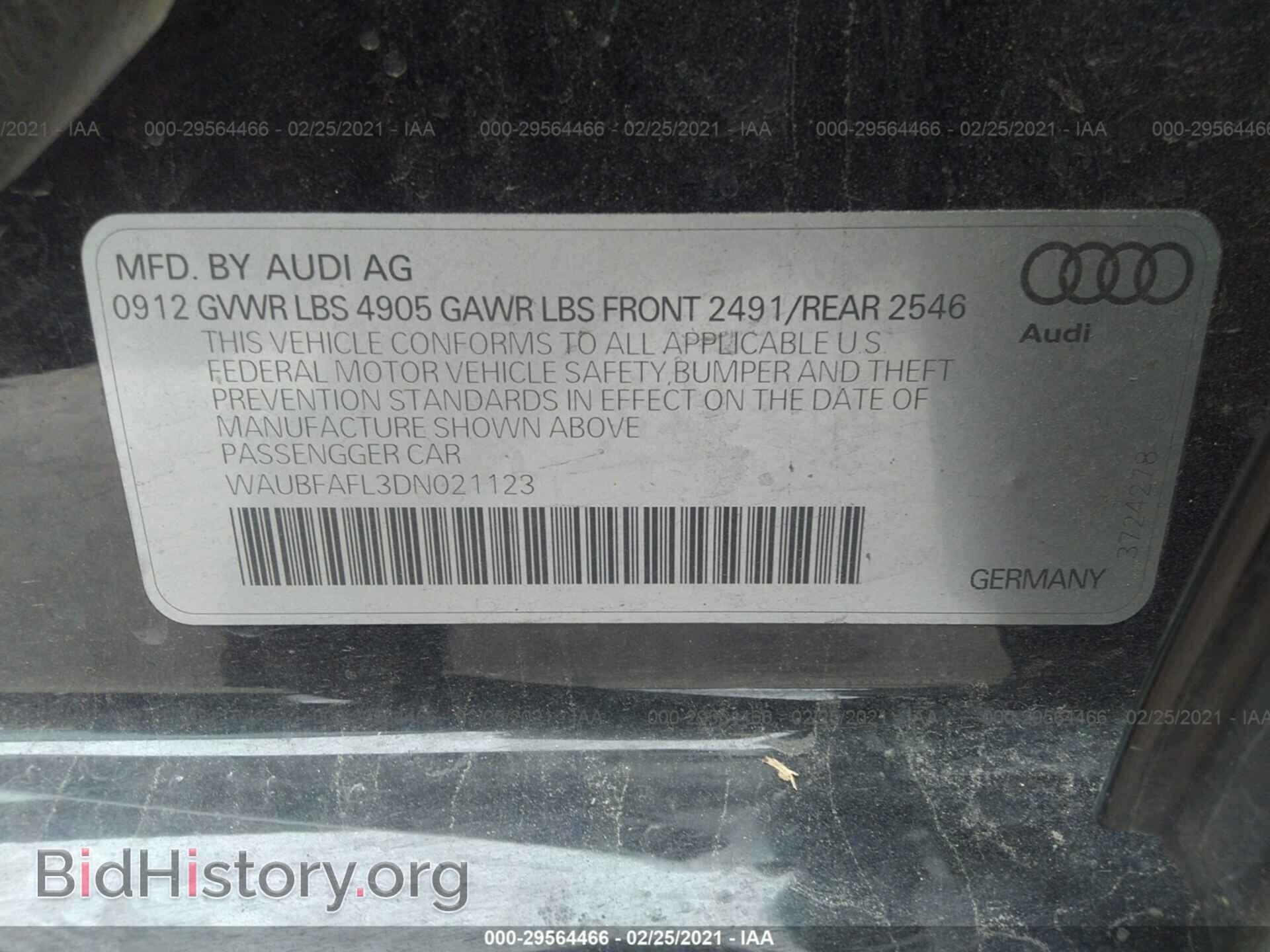 2013 AUDI A4 - VIN: WAUBFAFL3DN021123 - Photo 9