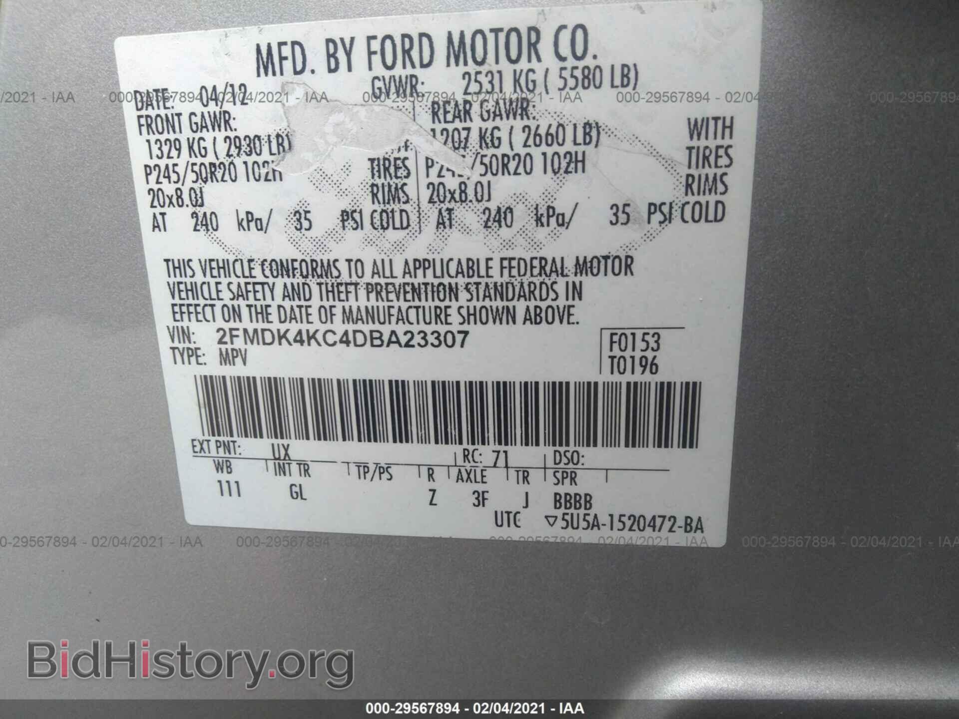 2013 FORD EDGE - VIN: 2FMDK4KC4DBA23307 - Photo 9
