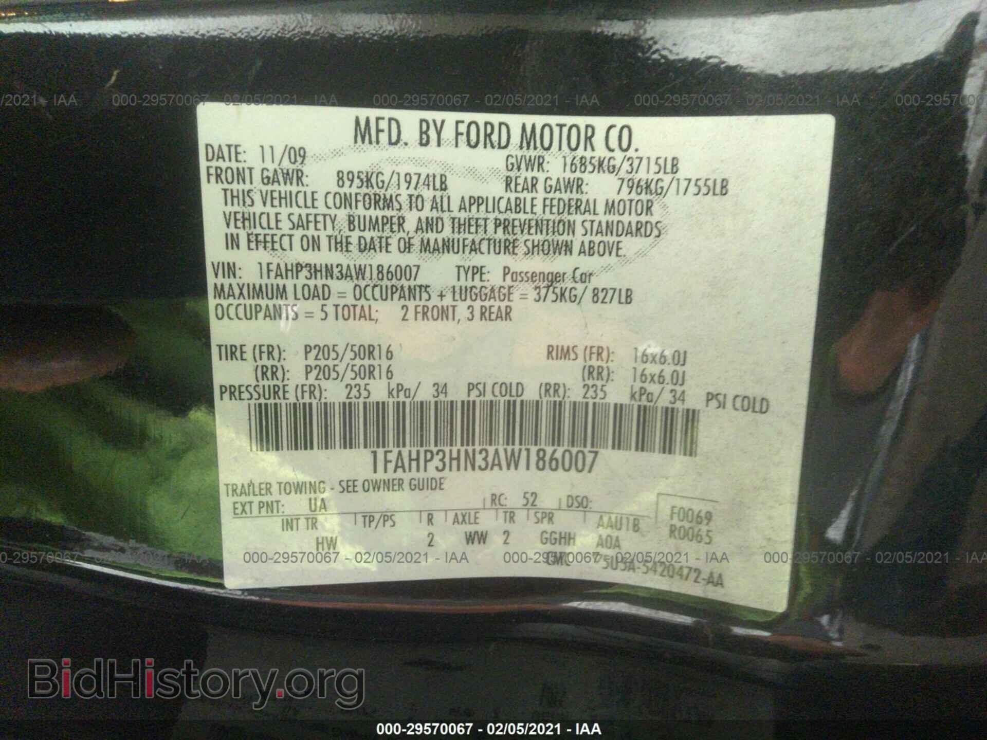 2010 FORD FOCUS - VIN: 1FAHP3HN3AW186007 - Фото 9