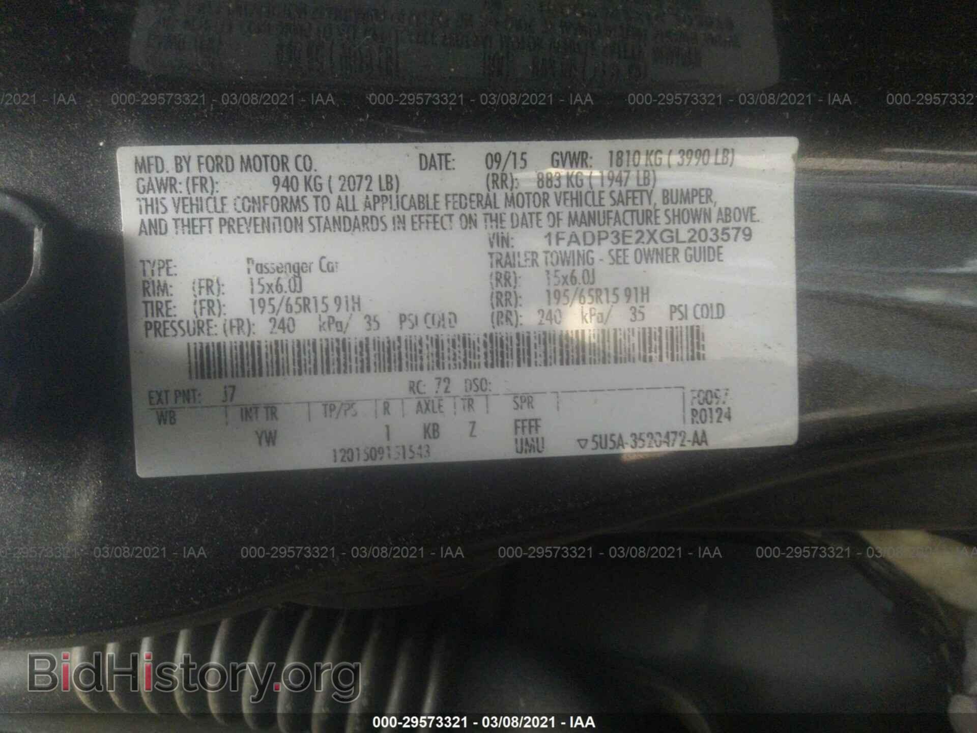 2016 FORD FOCUS - VIN: 1FADP3E2XGL203579 - Фото 9