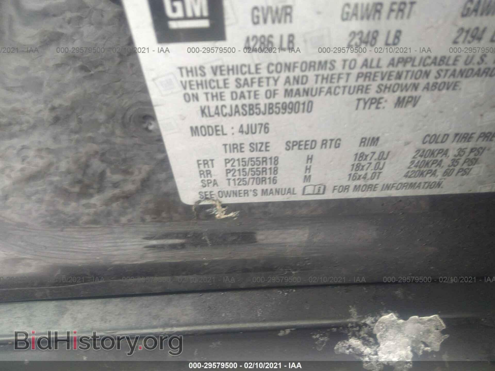 2018 BUICK ENCORE - VIN: KL4CJASB5JB599010 - Photo 9