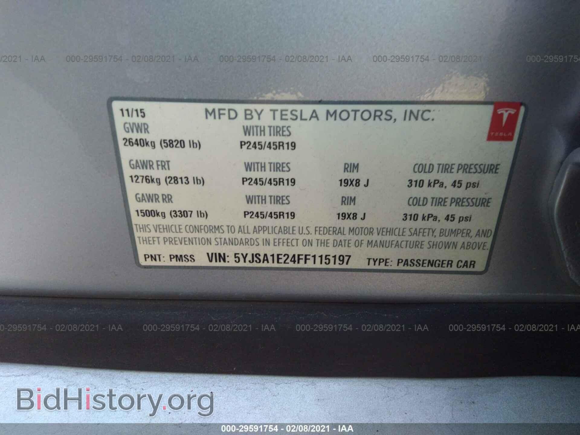 2015 TESLA MODEL S - VIN: 5YJSA1E24FF115197 - Photo 9