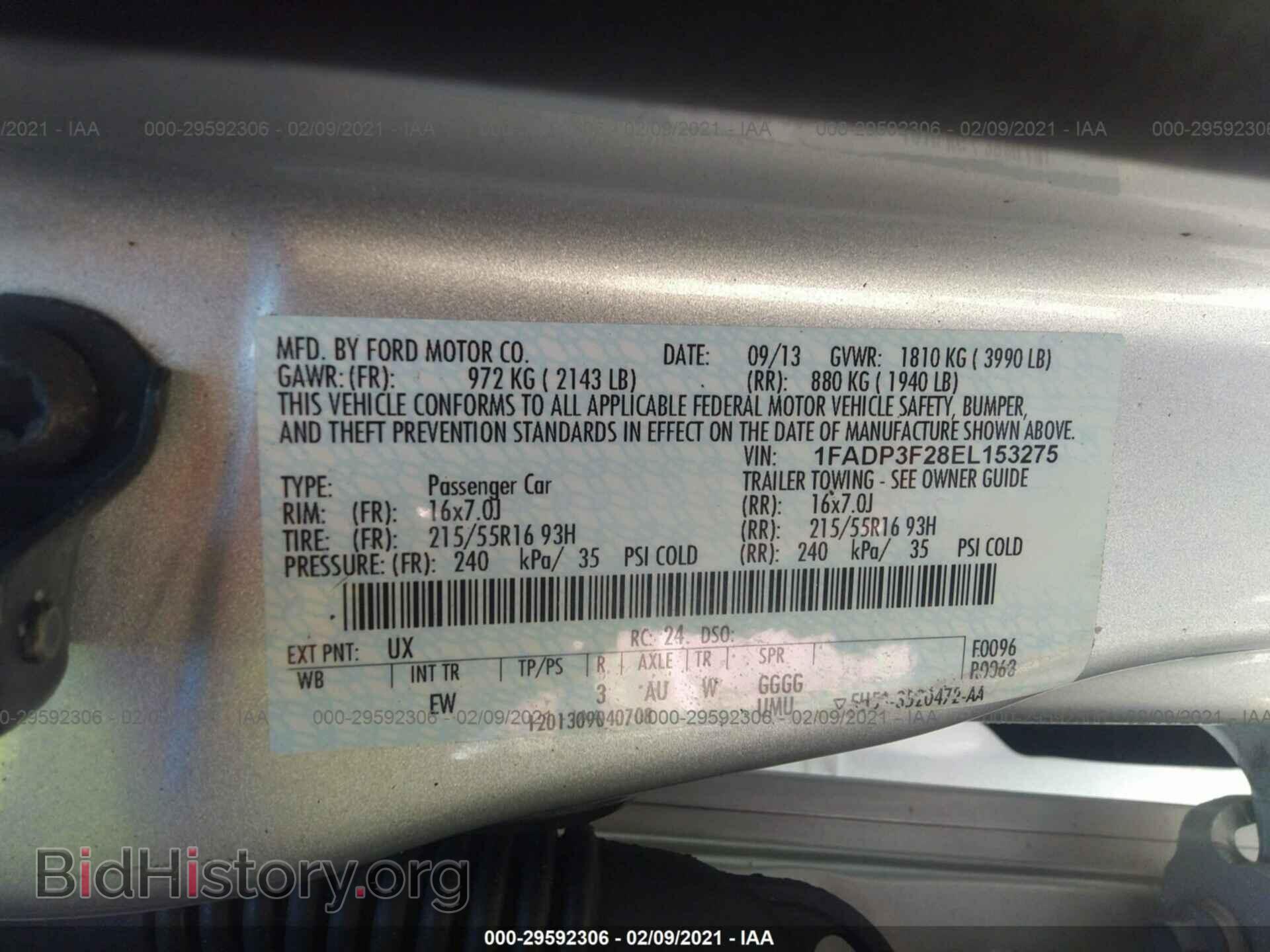 2014 FORD FOCUS - VIN: 1FADP3F28EL153275 - Фото 9