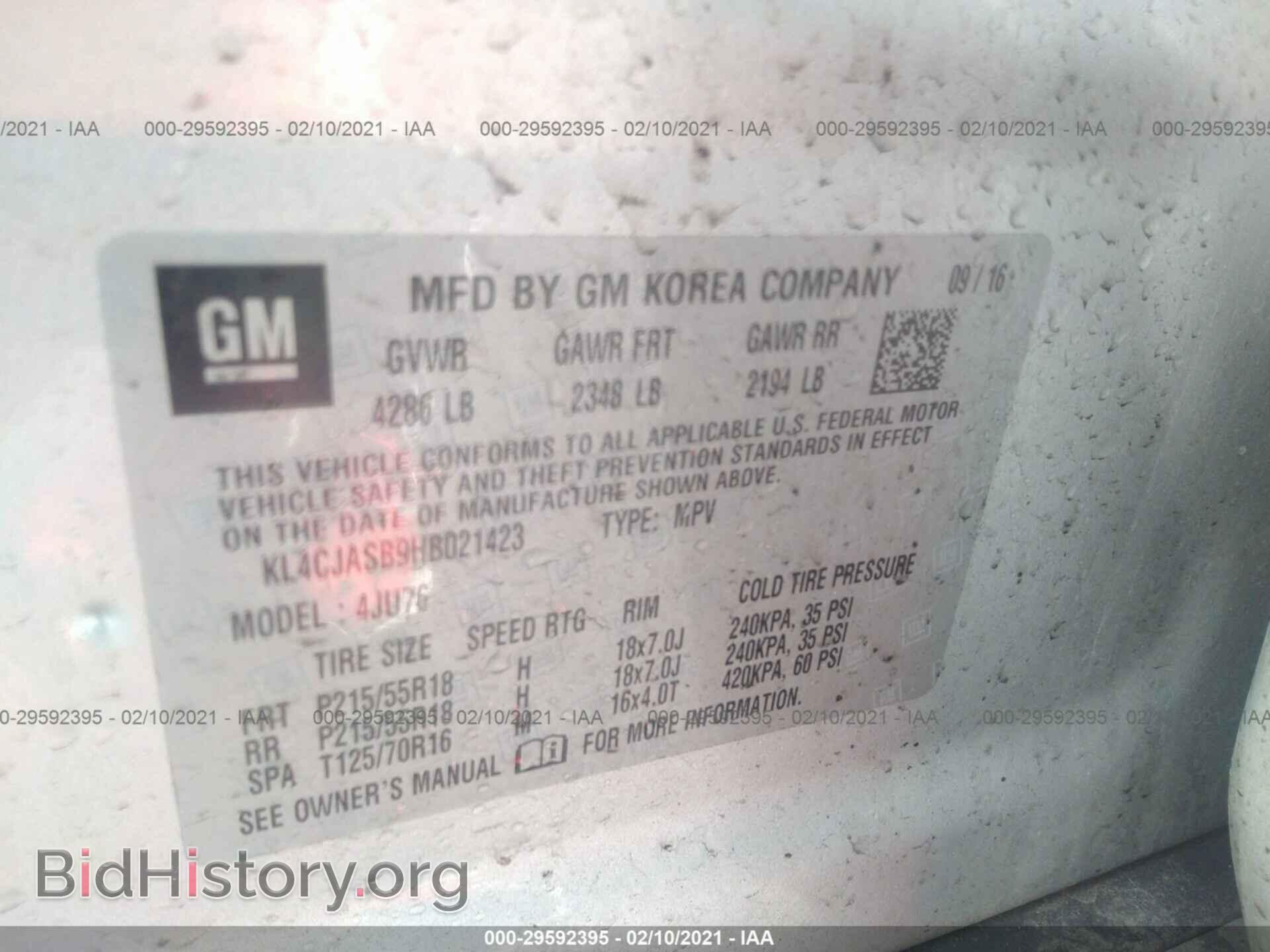 2017 BUICK ENCORE - VIN: KL4CJASB9HB021423 - Photo 9
