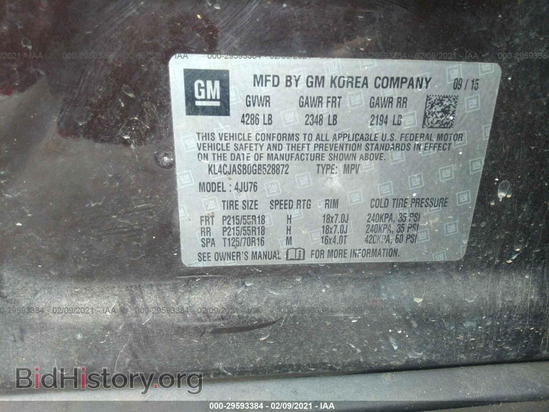 2016 BUICK ENCORE - VIN: KL4CJASB0GB528872 - Фото 9