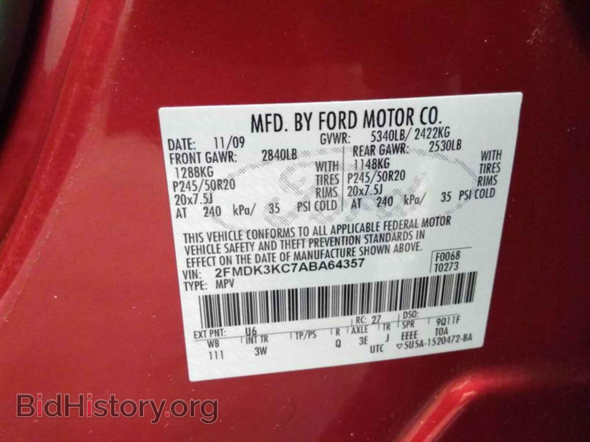 2010 FORD EDGE - VIN: 2FMDK3KC7ABA64357 - Фото 8