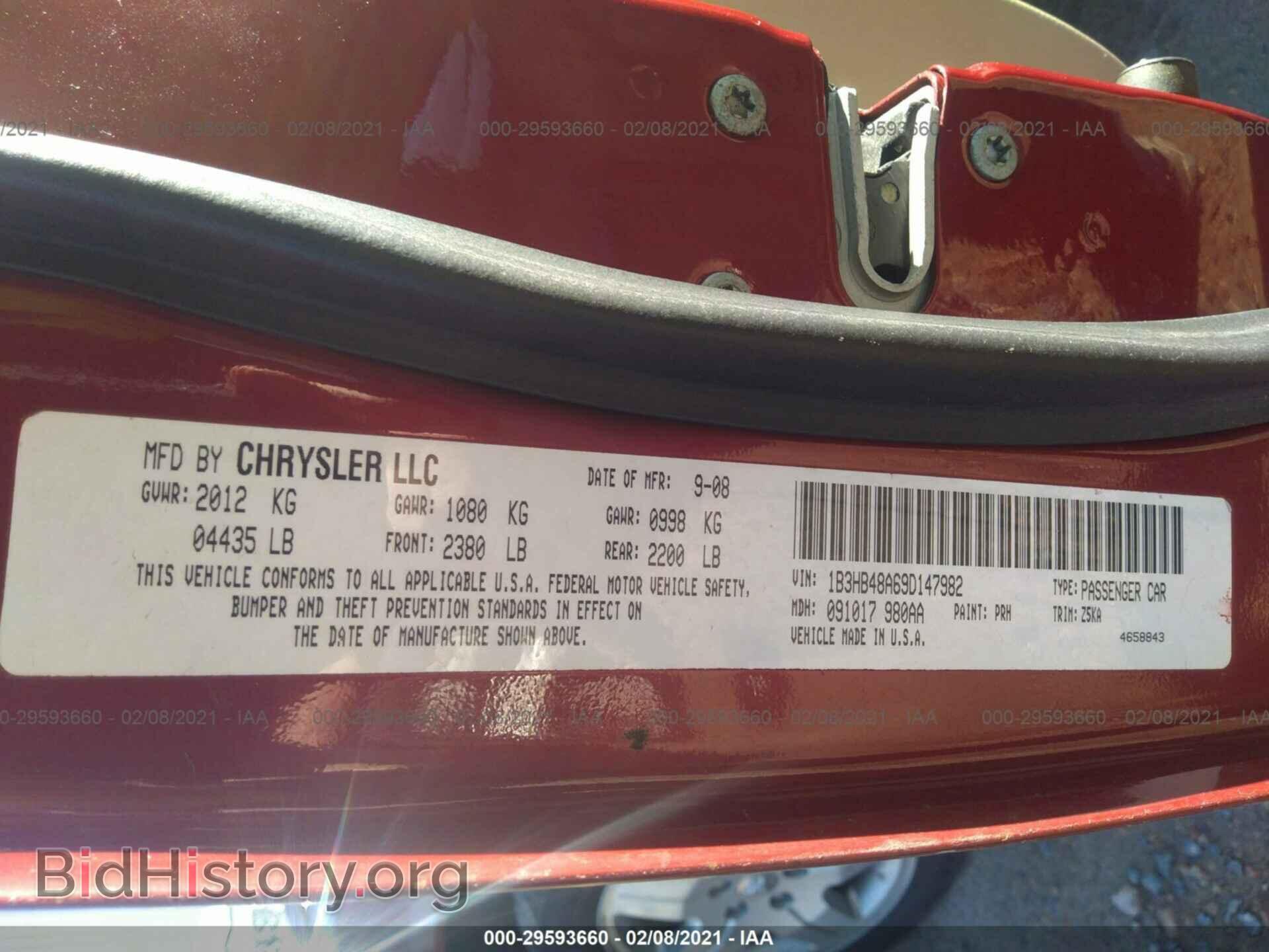 2009 DODGE CALIBER - VIN: 1B3HB48A69D147982 - Photo 9