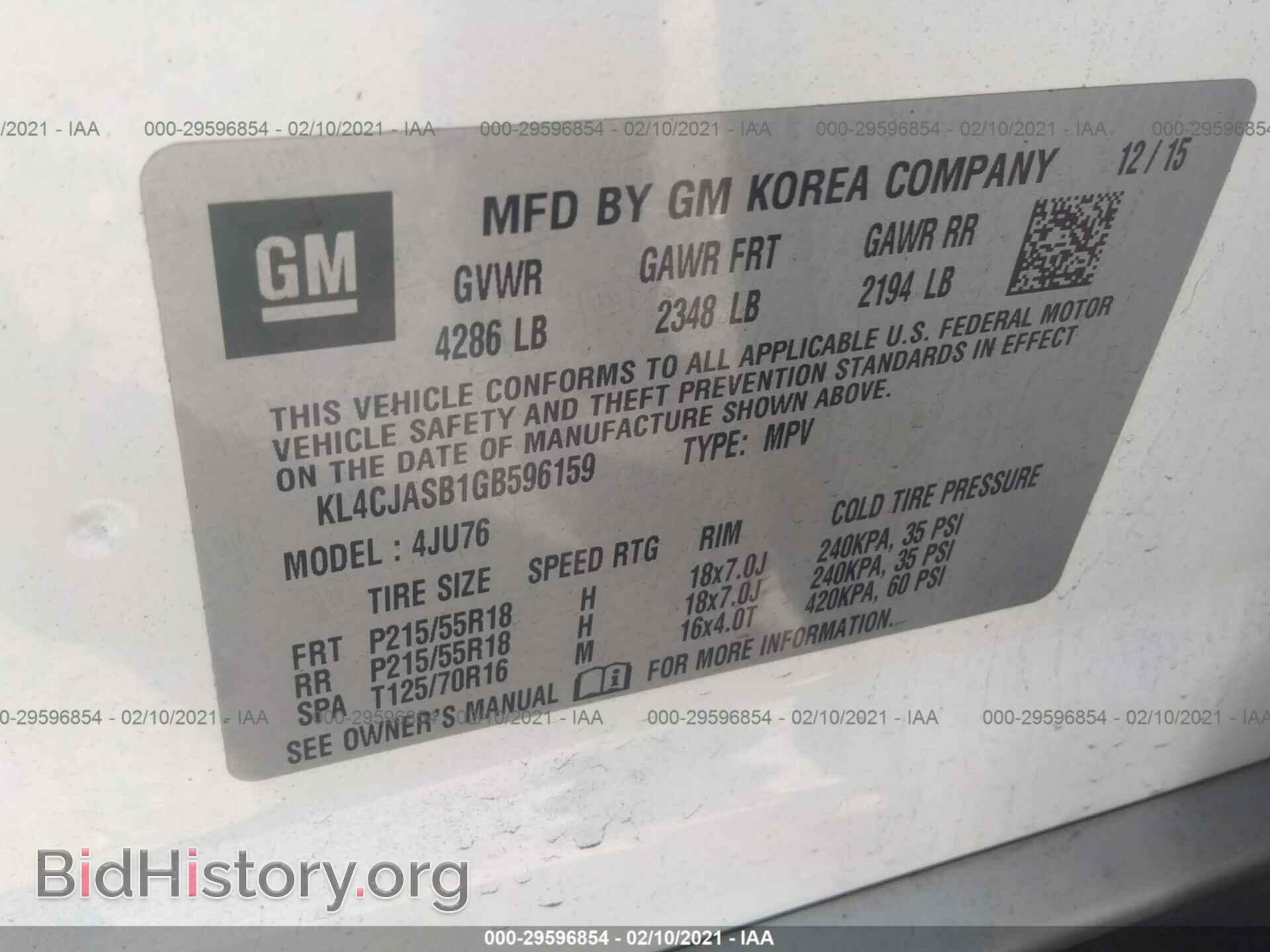 2016 BUICK ENCORE - VIN: KL4CJASB1GB596159 - Photo 9