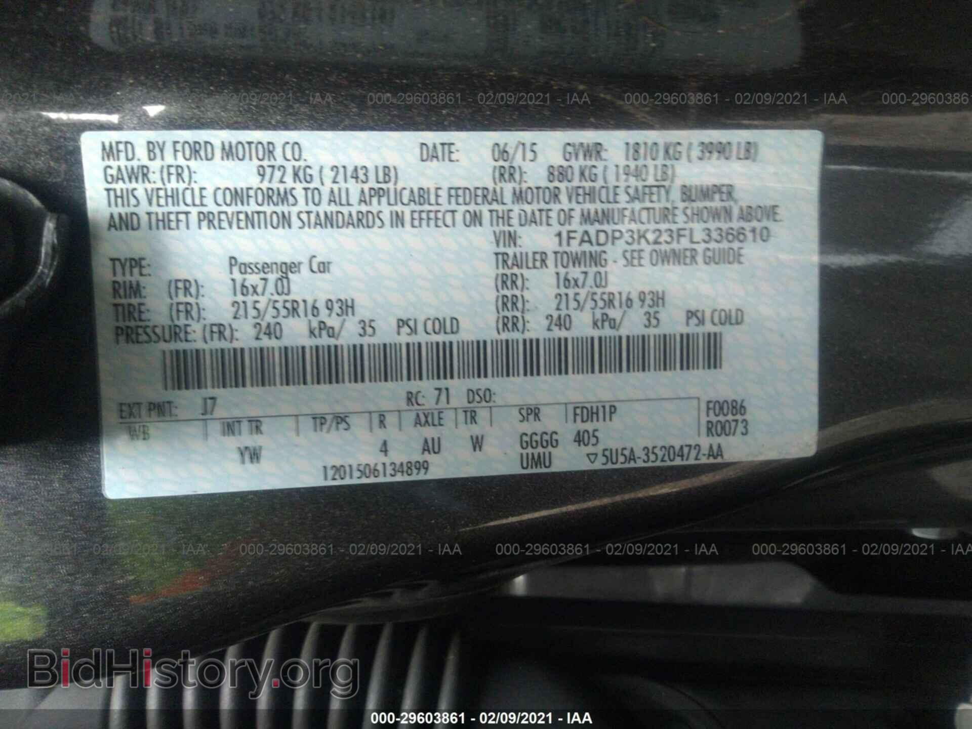 2015 FORD FOCUS - VIN: 1FADP3K23FL336610 - Фото 9