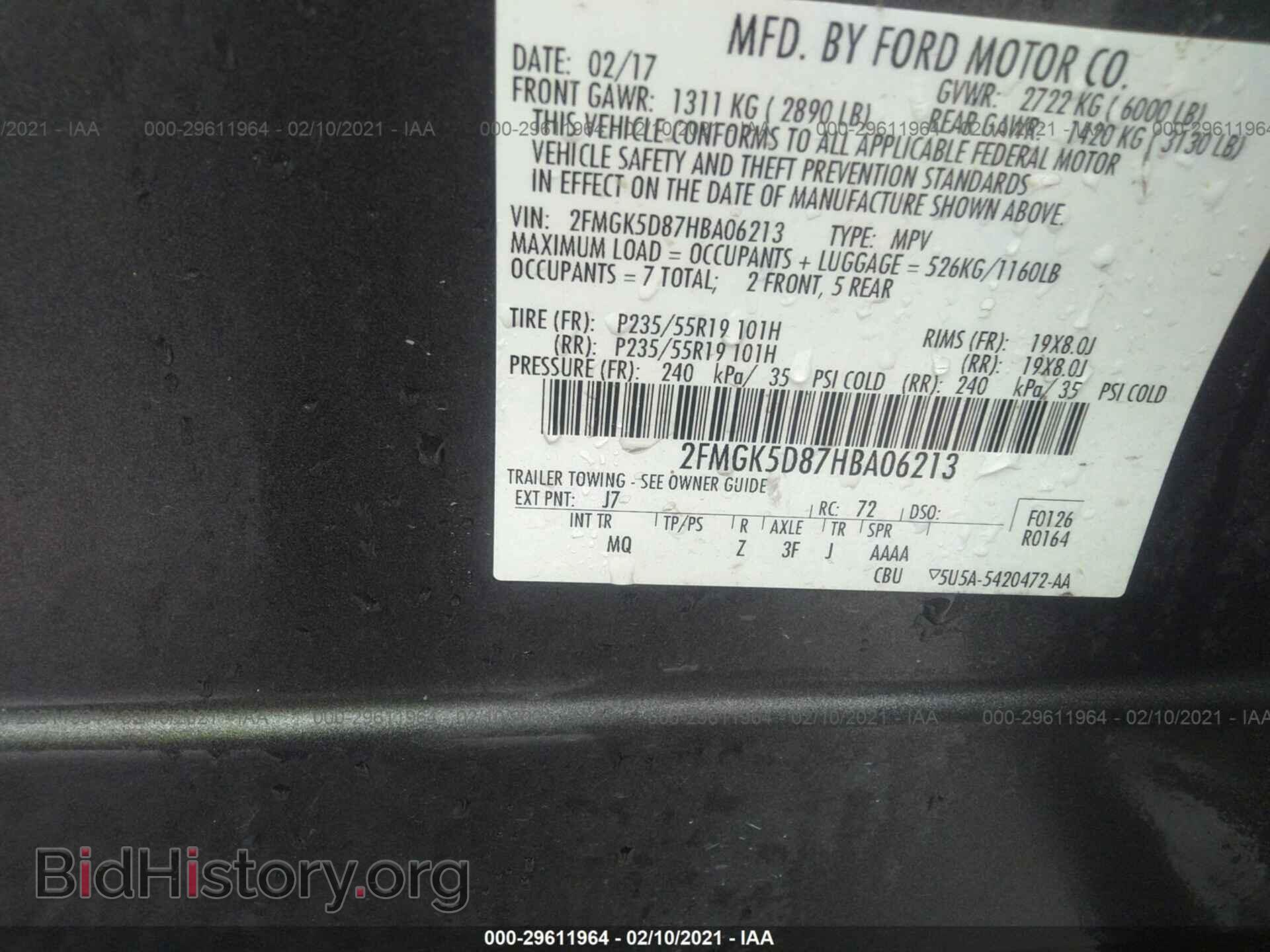2017 FORD FLEX - VIN: 2FMGK5D87HBA06213 - Photo 9