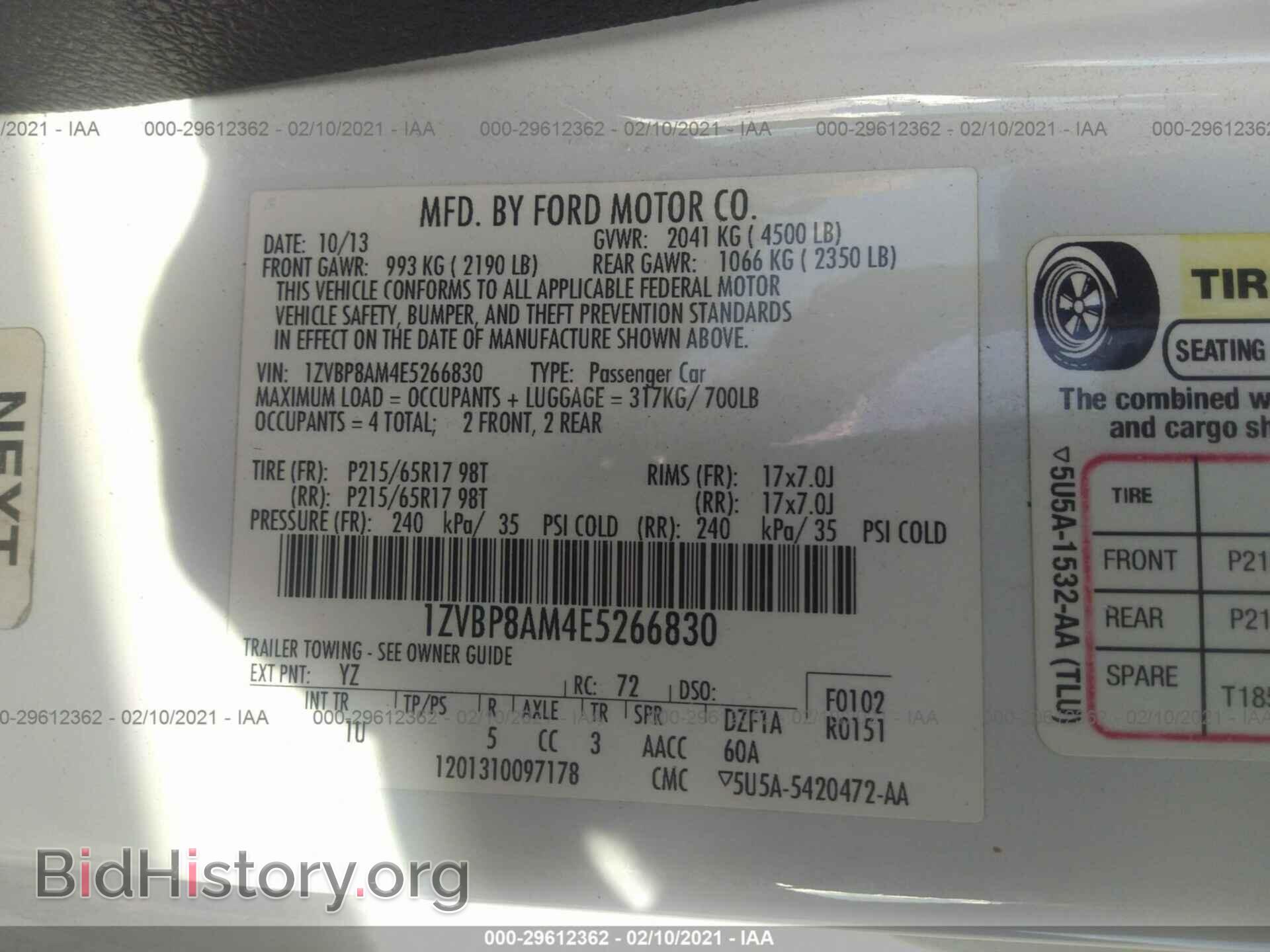 2014 FORD MUSTANG - VIN: 1ZVBP8AM4E5266830 - Photo 9