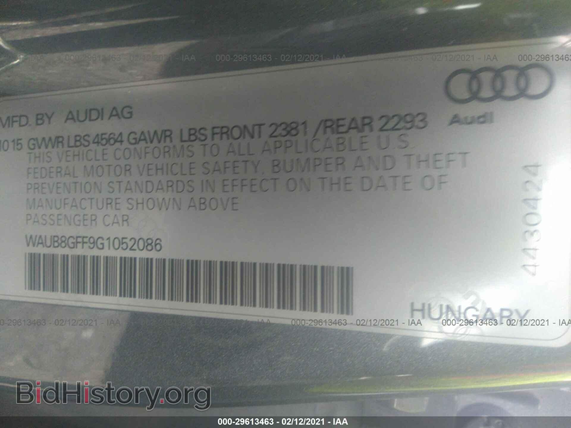 2016 AUDI A3 - VIN: WAUB8GFF9G1052086 - Фото 9